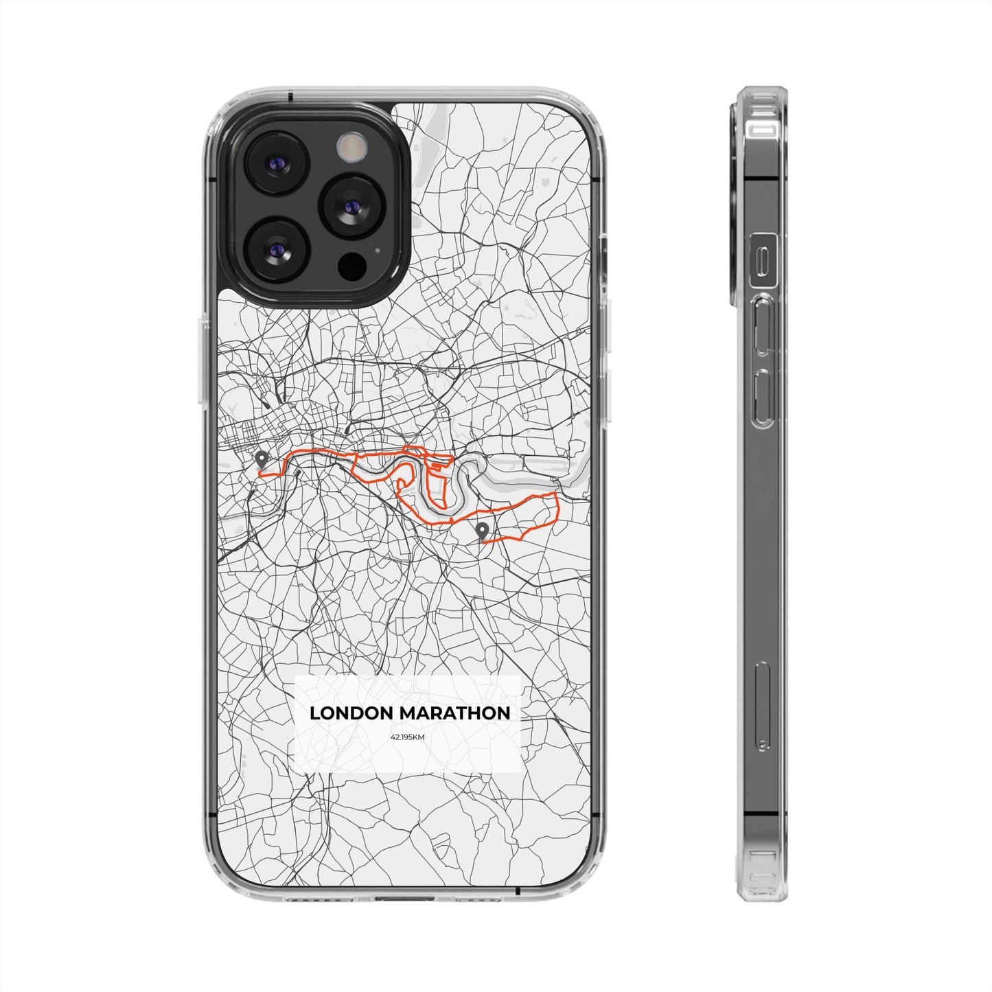 London Marathon Route Magnetic Clear Impact-Resistant Phone Case