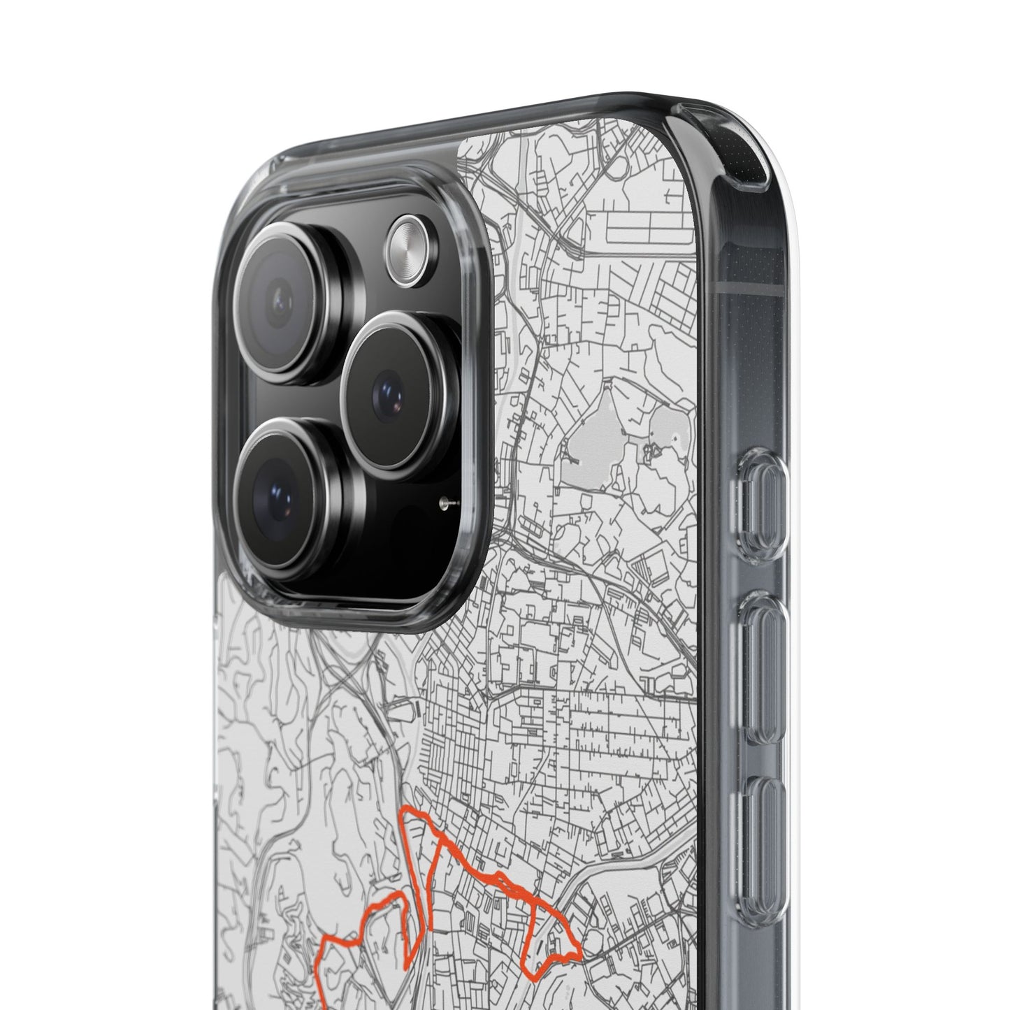 Customized Marathon Route Clear Impact-Resistant Phone Case