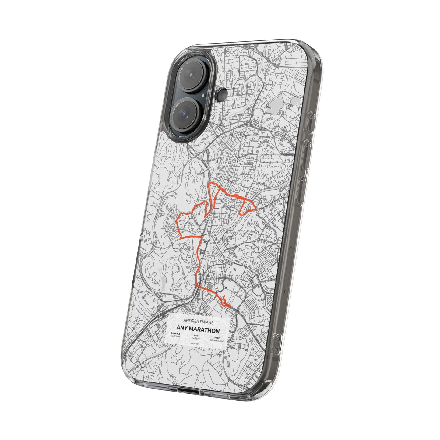 Customized Marathon Route Clear Impact-Resistant Phone Case