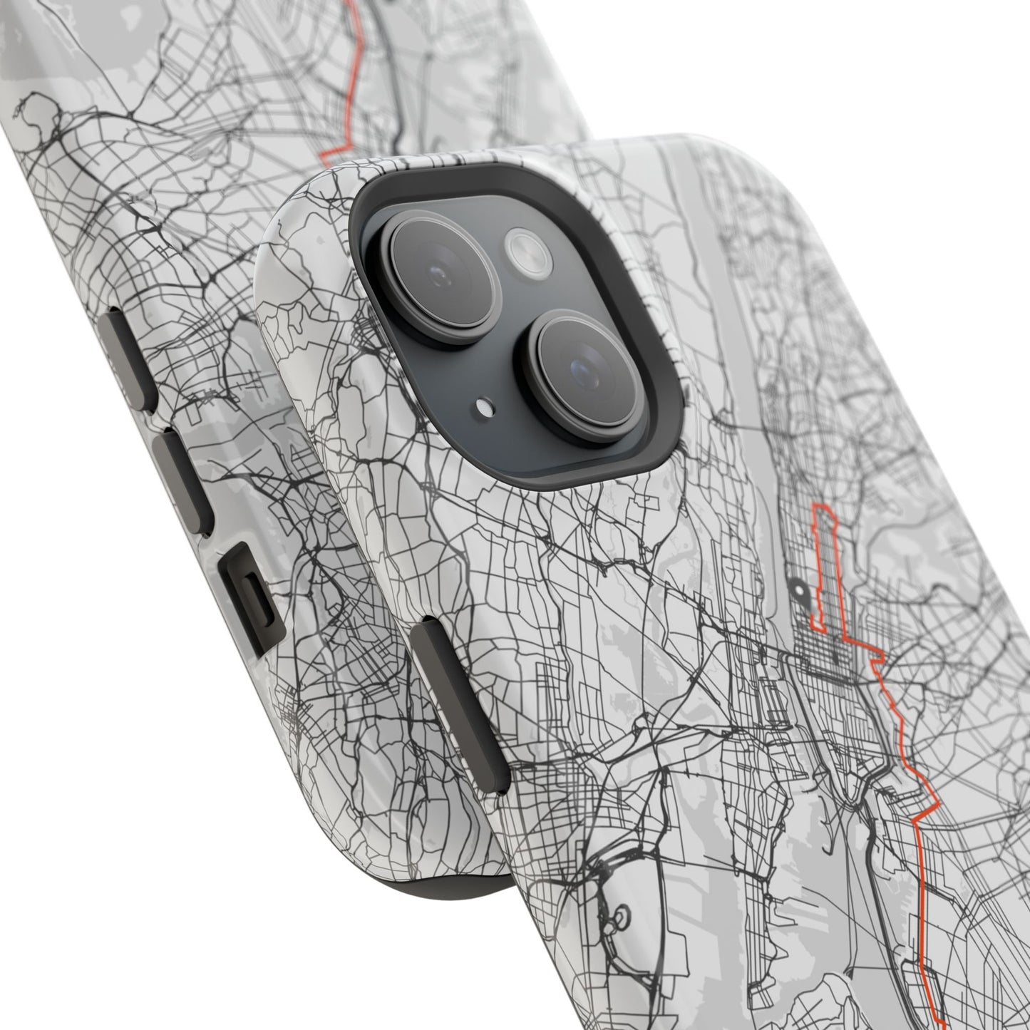 New York Marathon Route Magnetic Impact-Resistant Phone Case