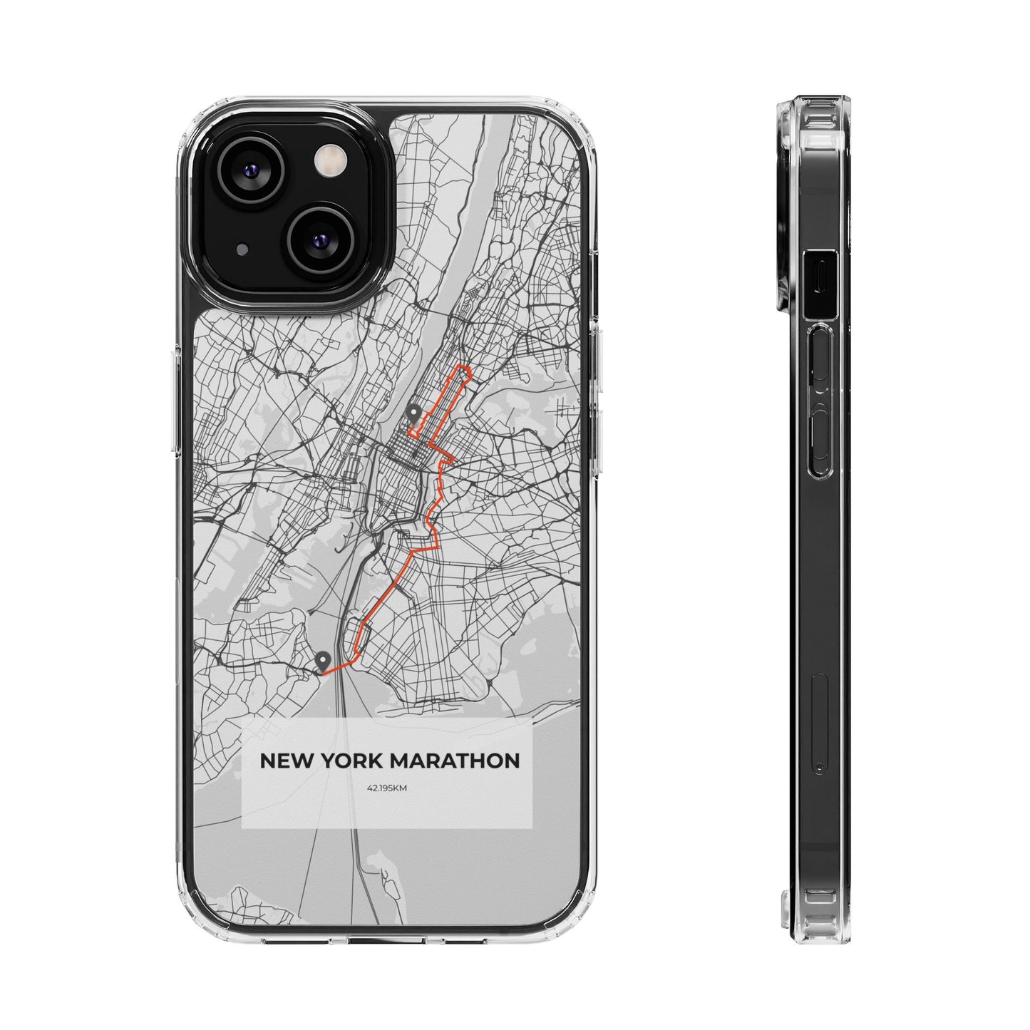 New York Marathon Route Clear Impact-Resistant Phone Case