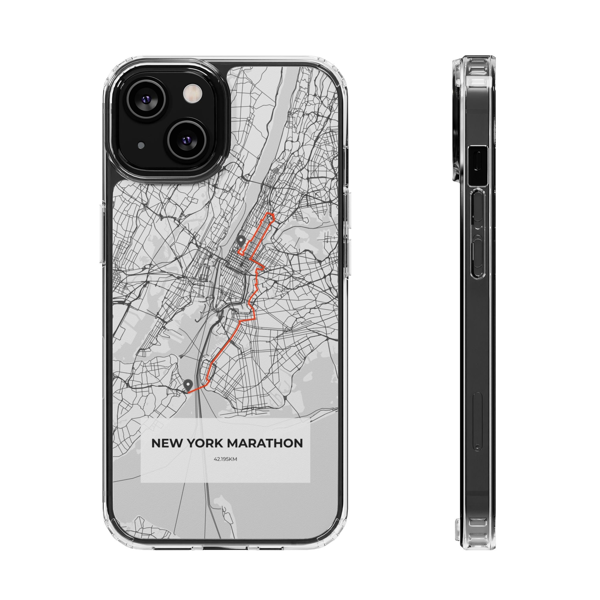 New York Marathon Route Clear Impact-Resistant Phone Case