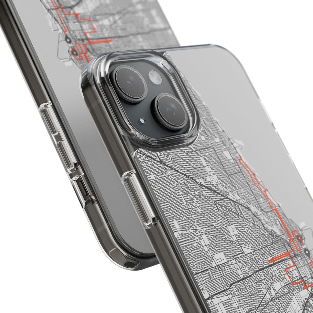 Chicago Marathon Route Clear Impact-Resistant Phone Case