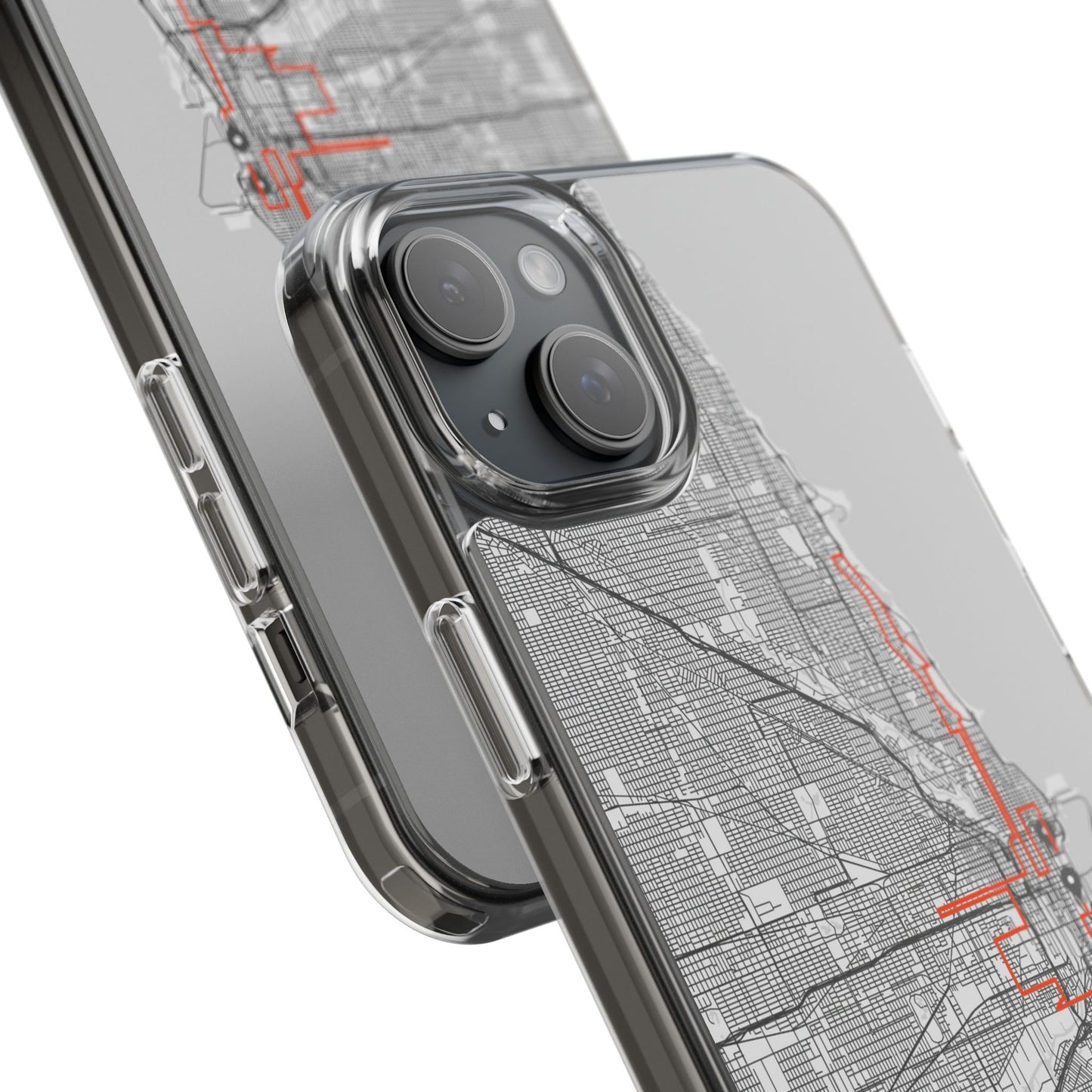 Chicago Marathon Route Clear Impact-Resistant Phone Case