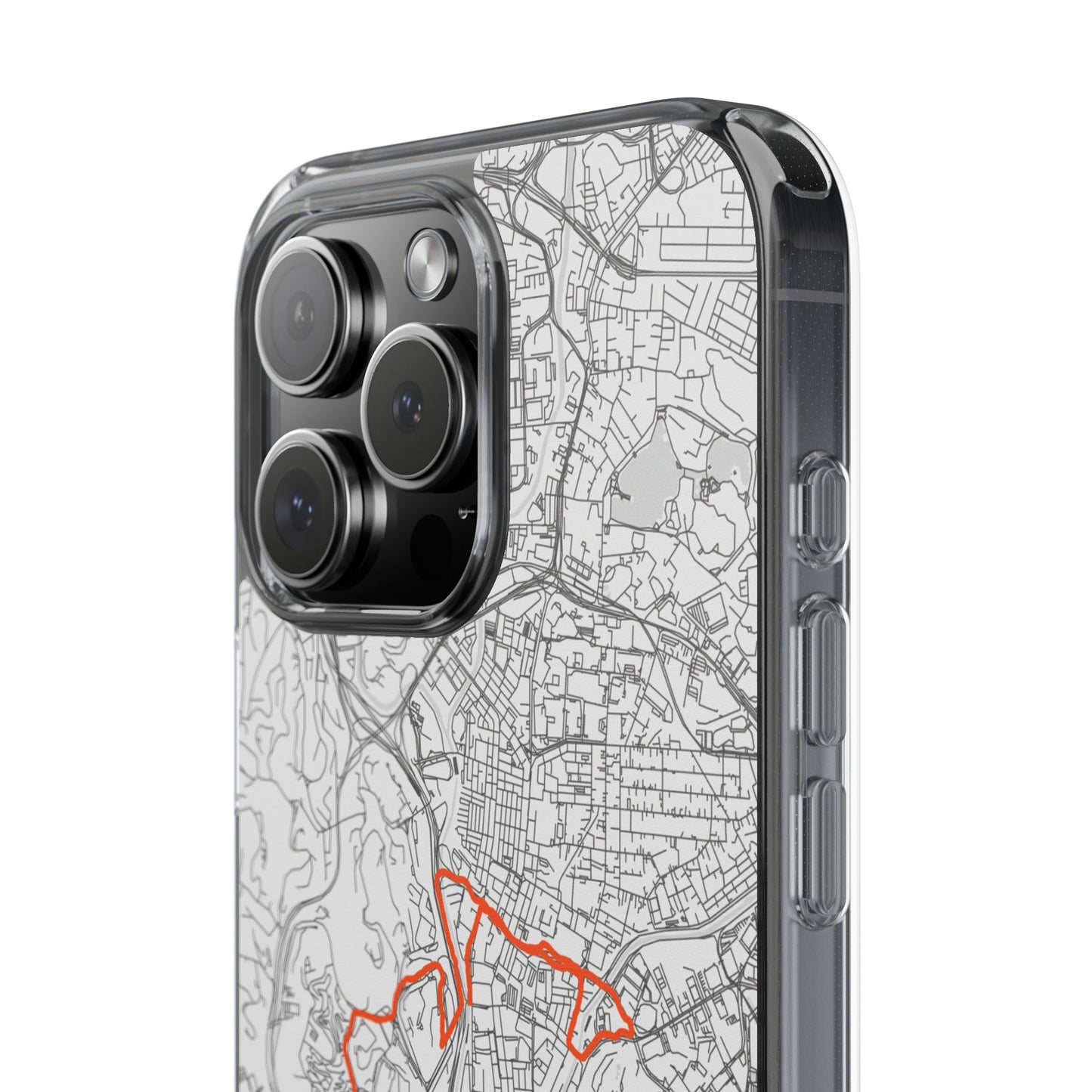 Customized Marathon Route Clear Impact-Resistant Phone Case