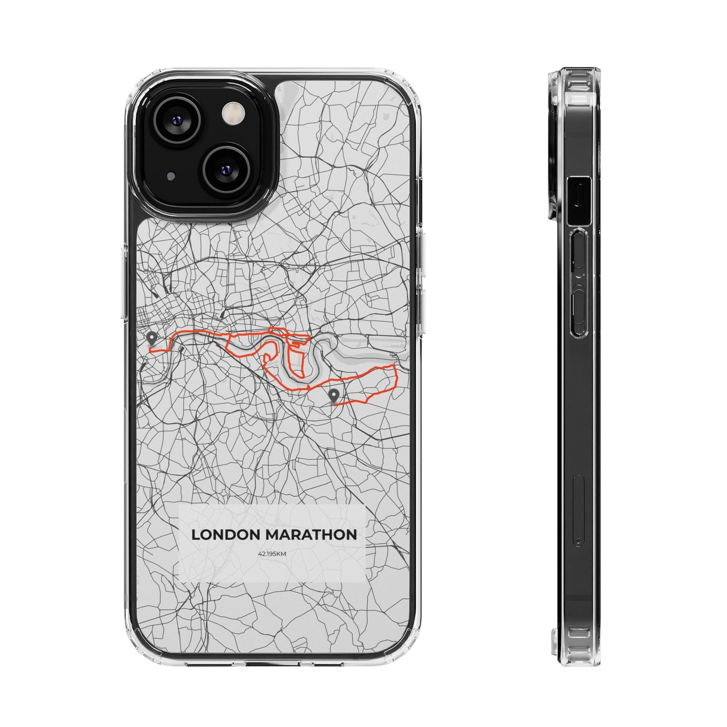 London Marathon Route Clear Impact-Resistant Phone Case