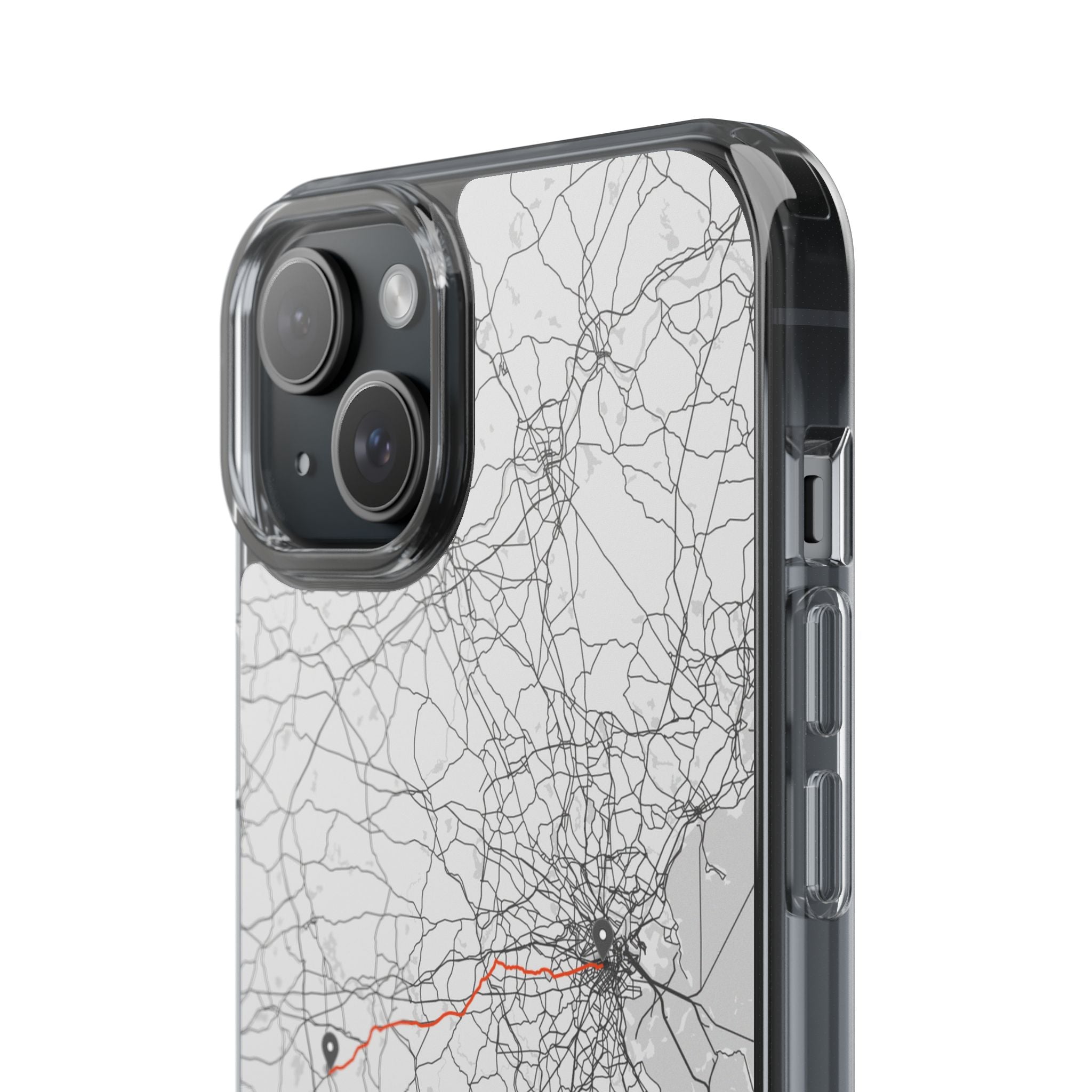 Boston Marathon Route Clear Impact-Resistant Phone Case