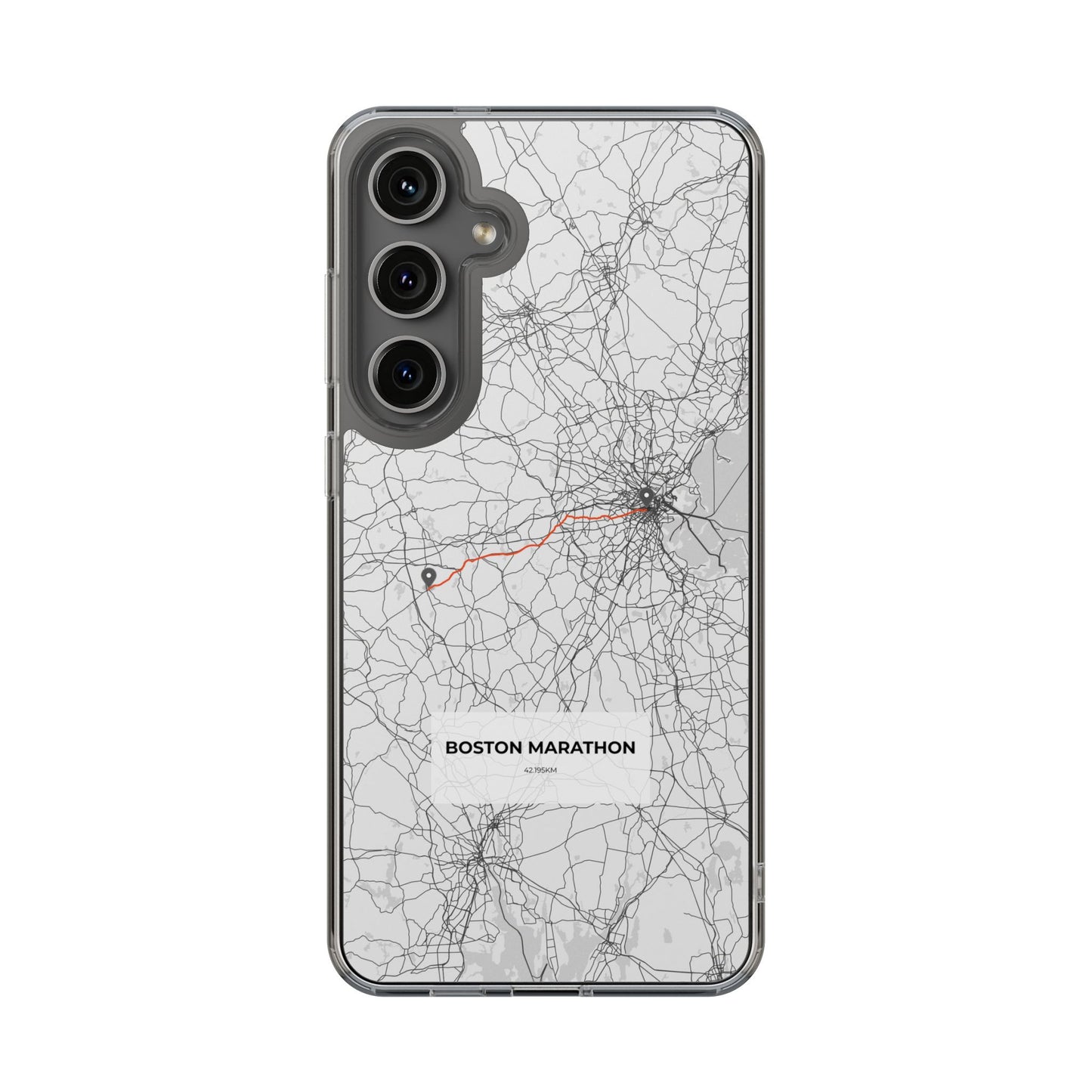 Boston Marathon Route Clear Impact-Resistant Phone Case