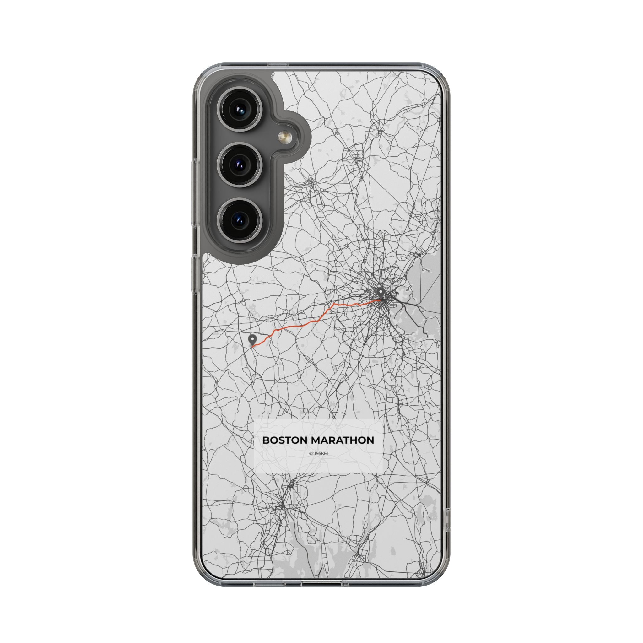 Boston Marathon Route Clear Impact-Resistant Phone Case