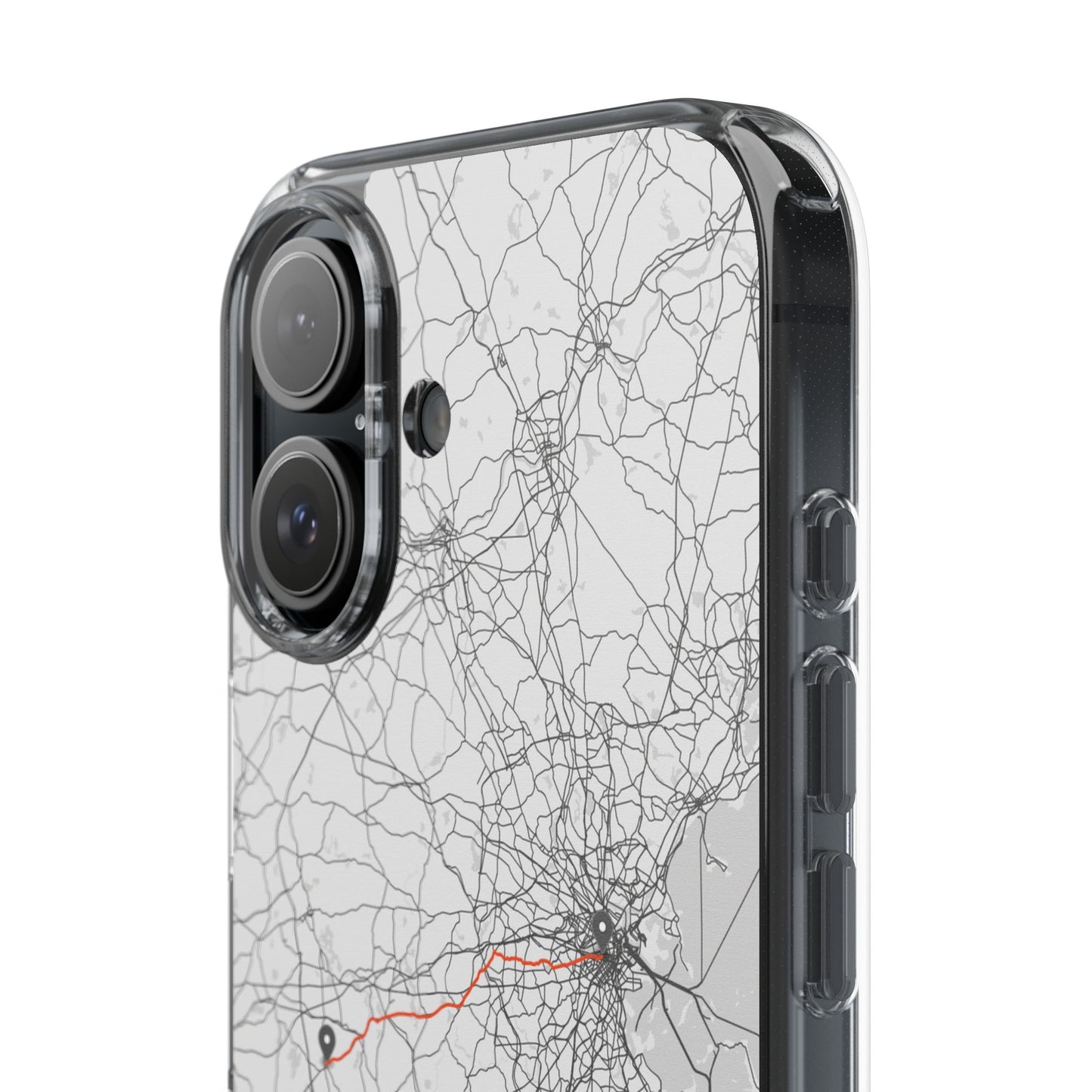 Boston Marathon Route Clear Impact-Resistant Phone Case