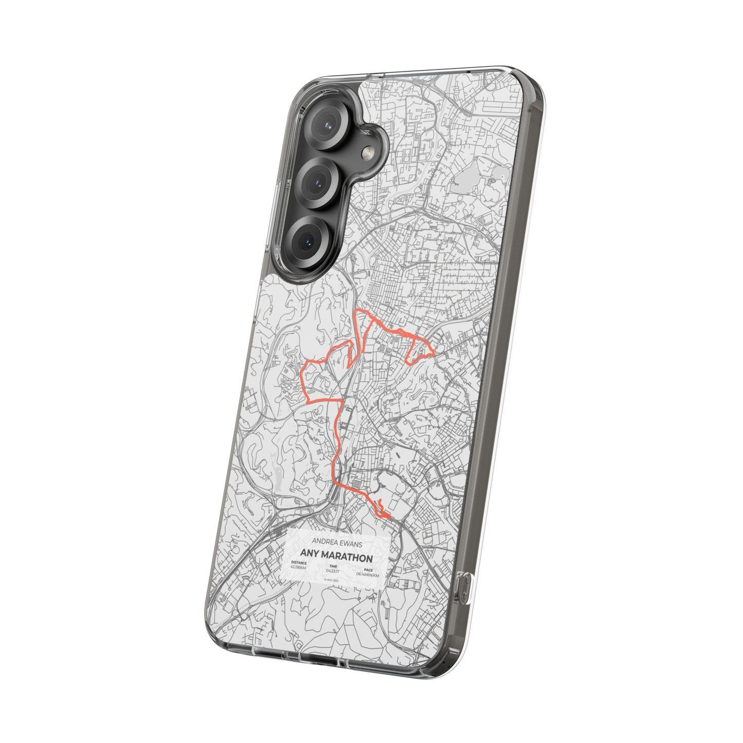 Customized Marathon Route Clear Impact-Resistant Phone Case