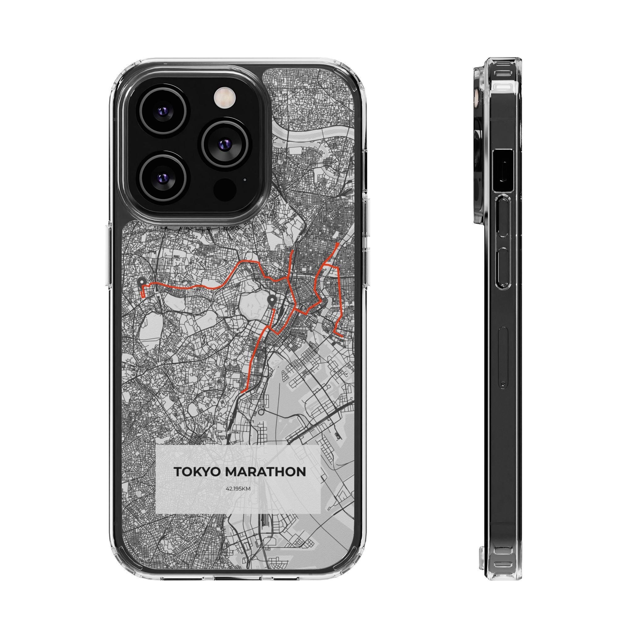 Tokyo Marathon Route Clear Impact-Resistant Phone Case