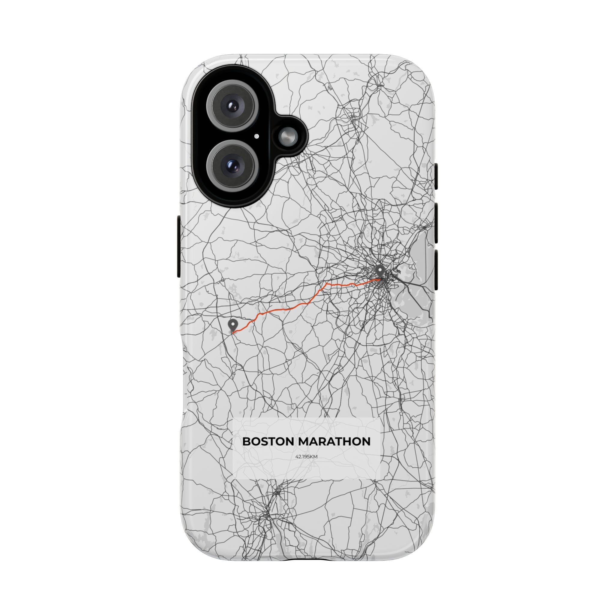 Boston Marathon Route Tough Phone Case