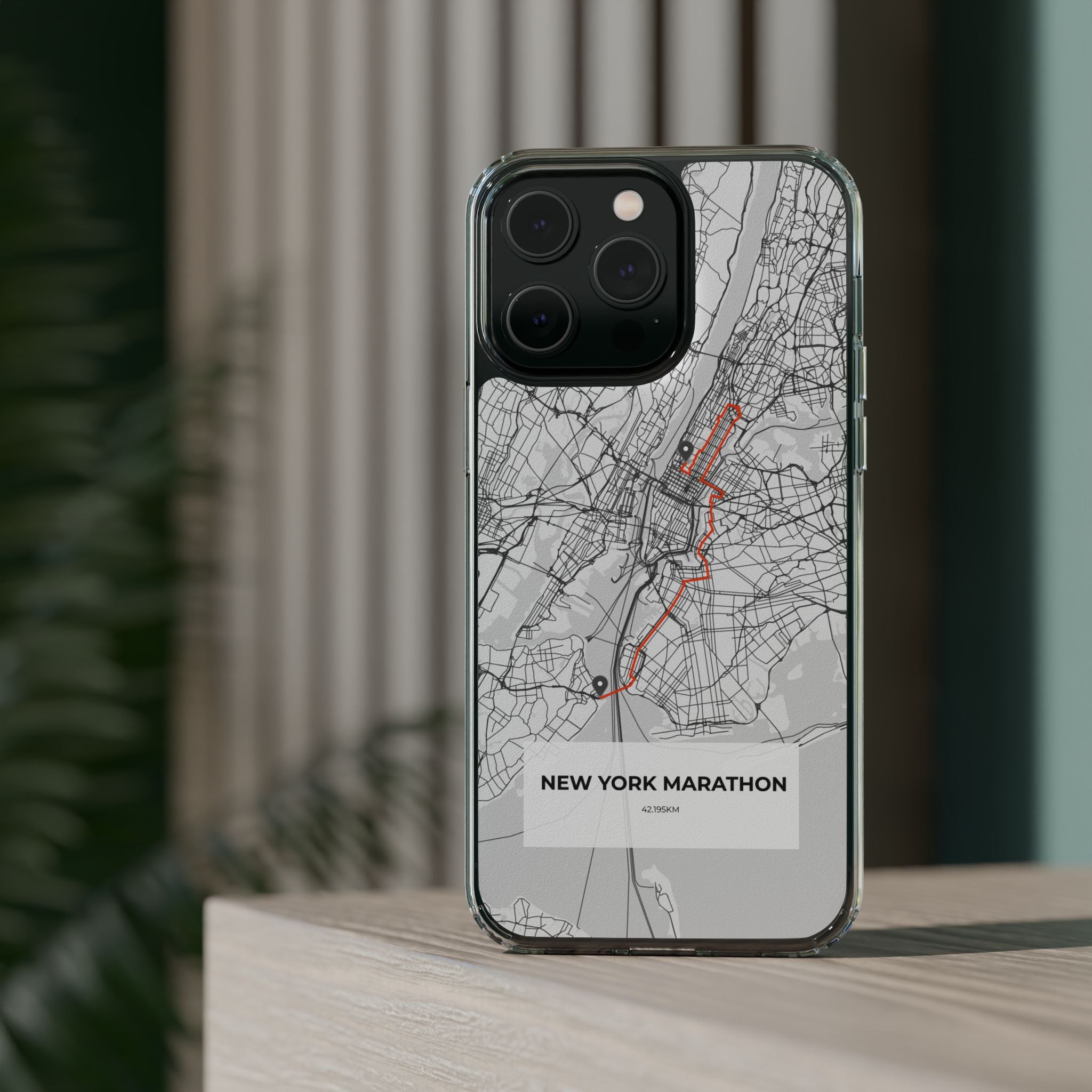 New York Marathon Route Clear Impact-Resistant Phone Case