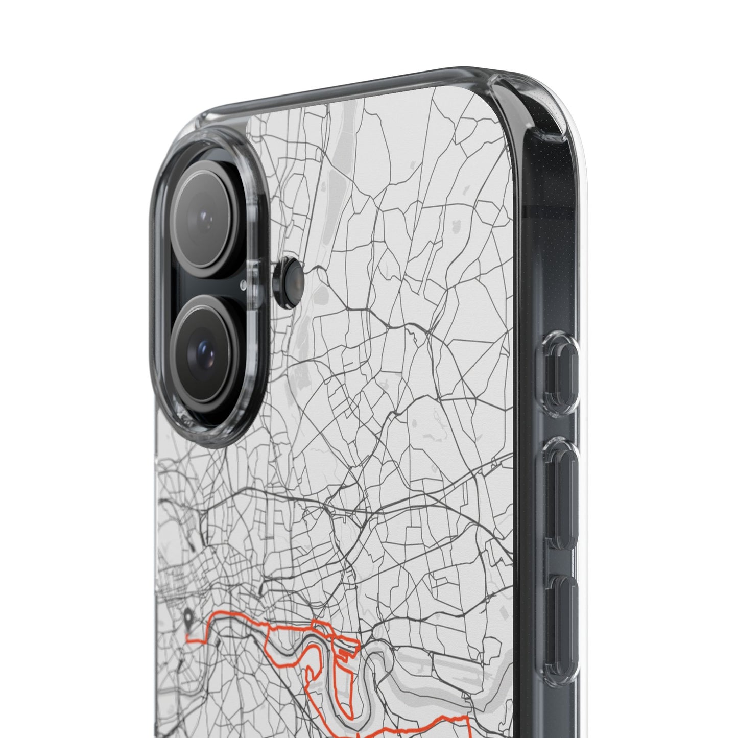 London Marathon Route Clear Impact-Resistant Phone Case