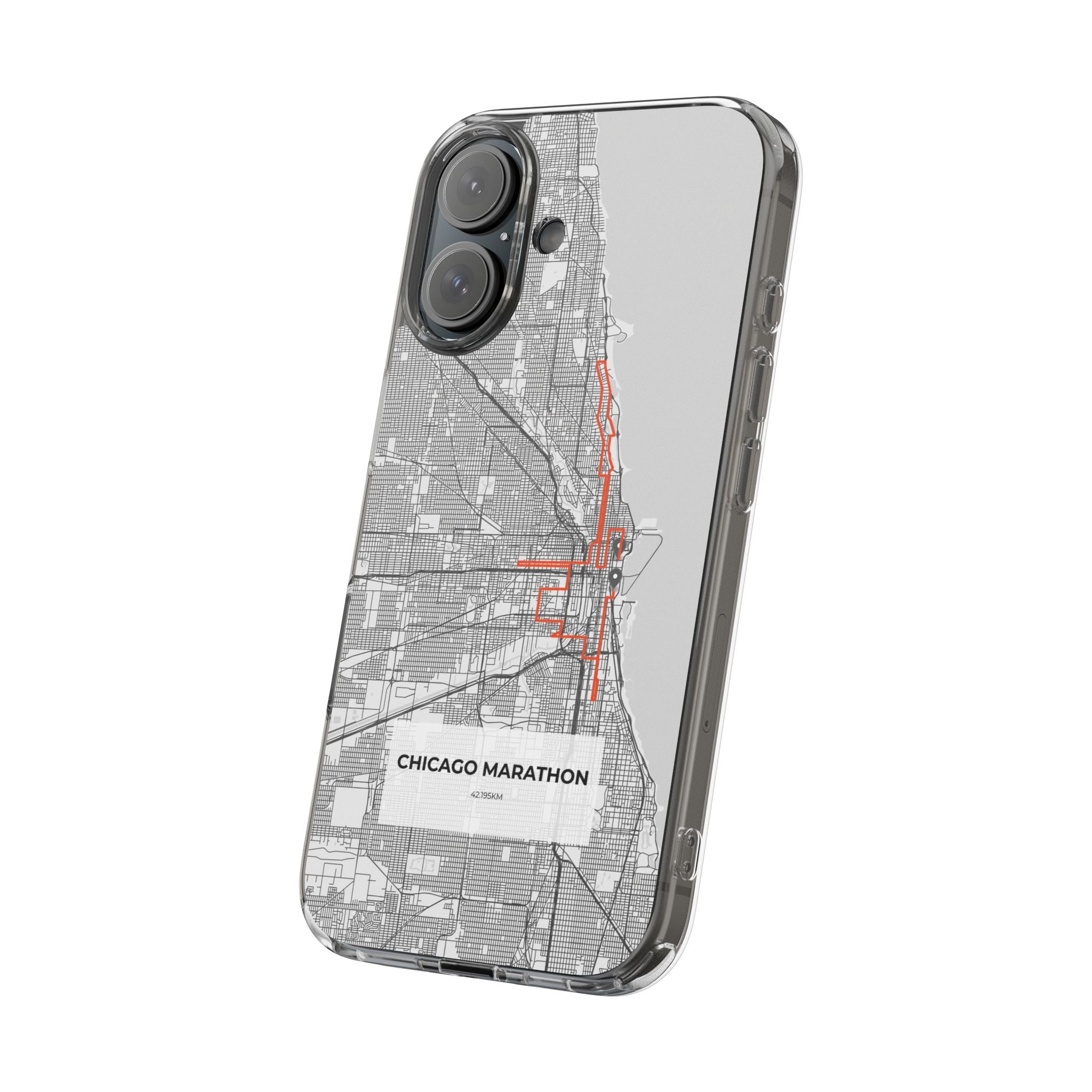 Chicago Marathon Route Clear Impact-Resistant Phone Case