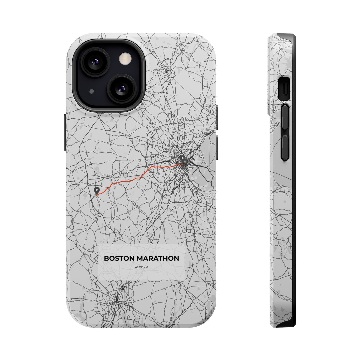 Boston Marathon Route Magnetic Impact-Resistant Phone Case