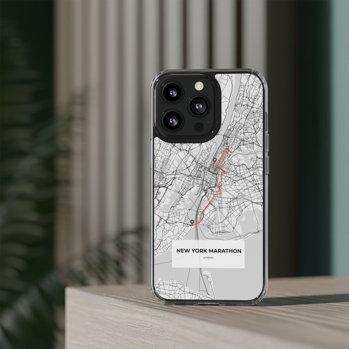 New York Marathon Route Clear Impact-Resistant Phone Case