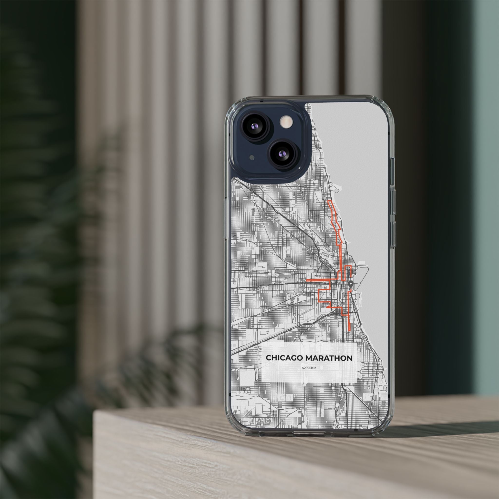 Chicago Marathon Route Clear Impact-Resistant Phone Case