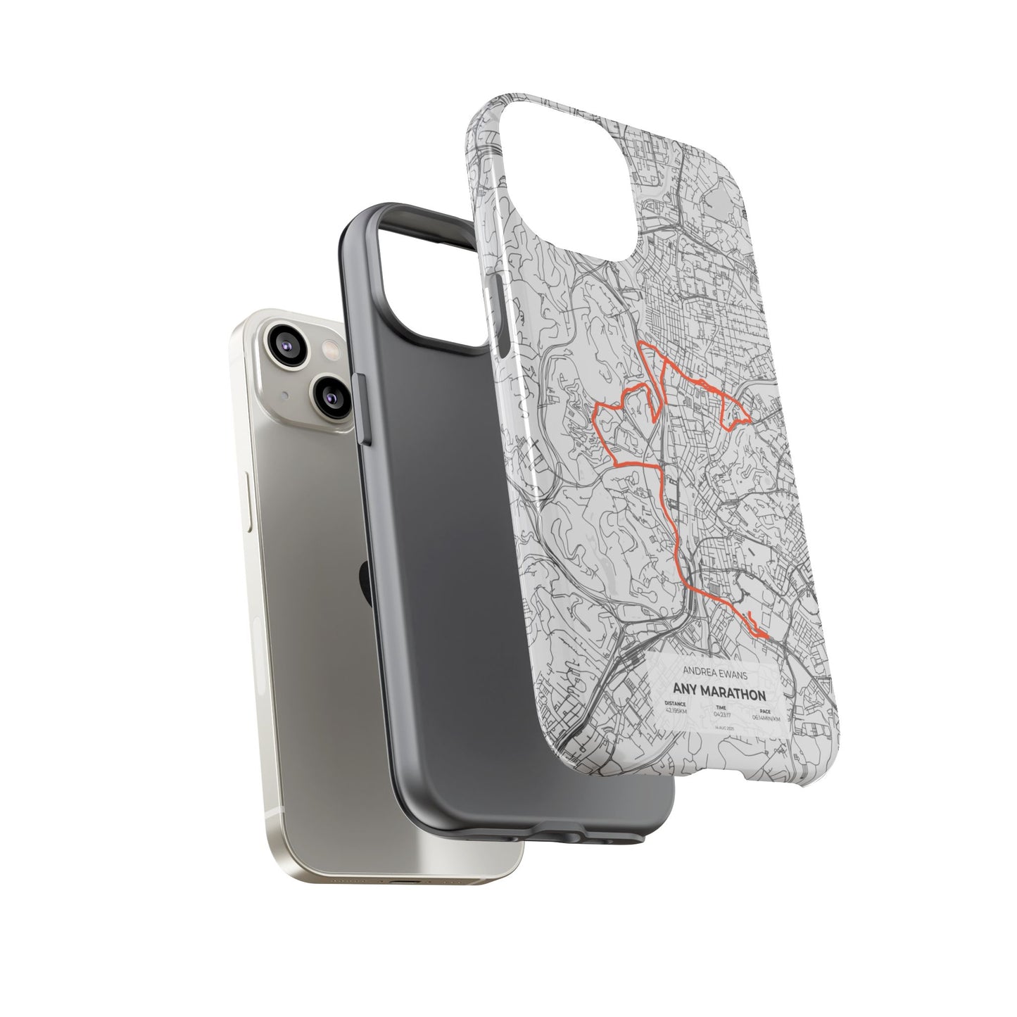 Customized Marathon Route Tough Phone Case