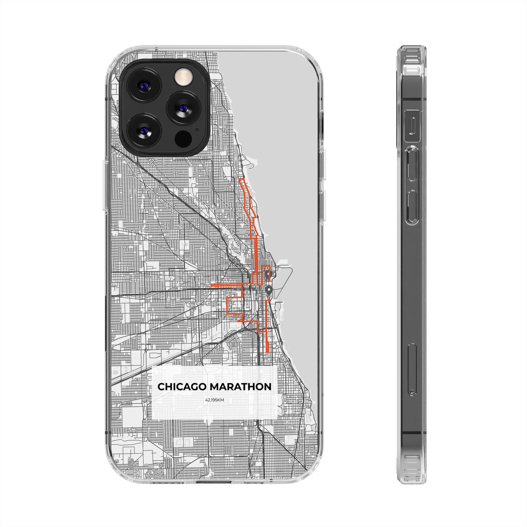 Chicago Marathon Route Clear Impact-Resistant Phone Case