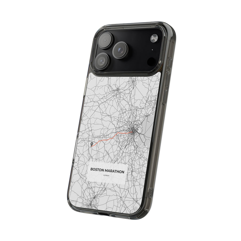 Boston Marathon Route Clear Impact-Resistant Phone Case