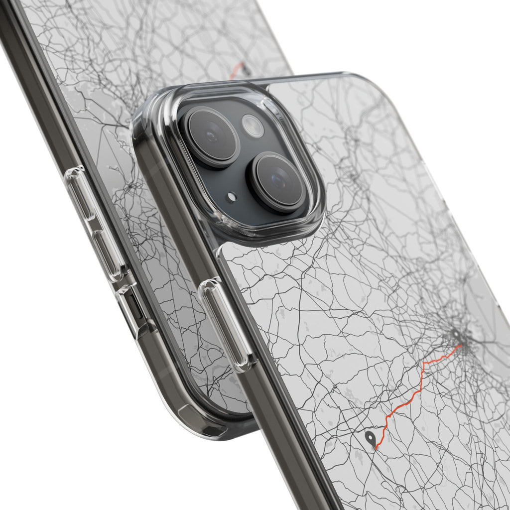 Boston Marathon Route Clear Impact-Resistant Phone Case