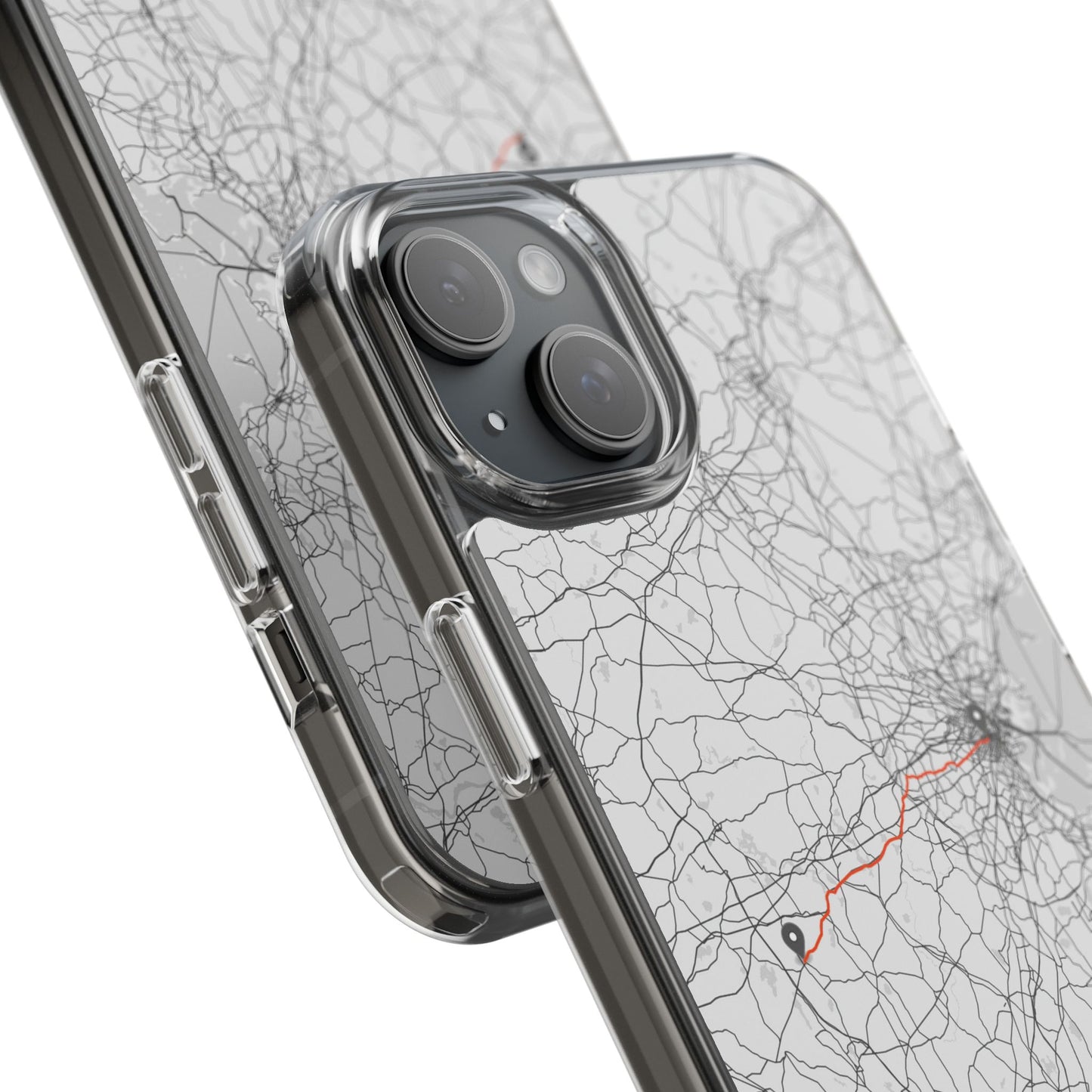 Boston Marathon Route Clear Impact-Resistant Phone Case