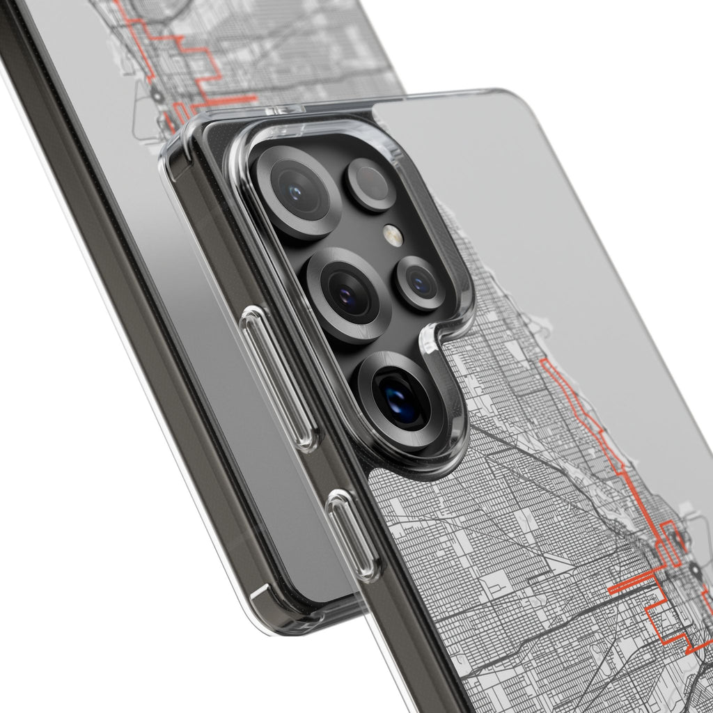 Chicago Marathon Route Clear Impact-Resistant Phone Case