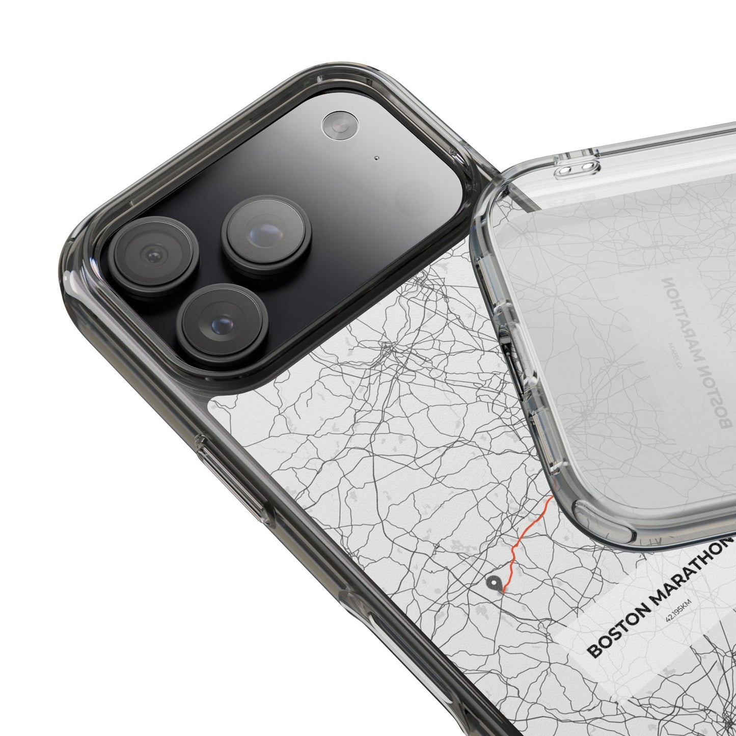 Boston Marathon Route Clear Impact-Resistant Phone Case