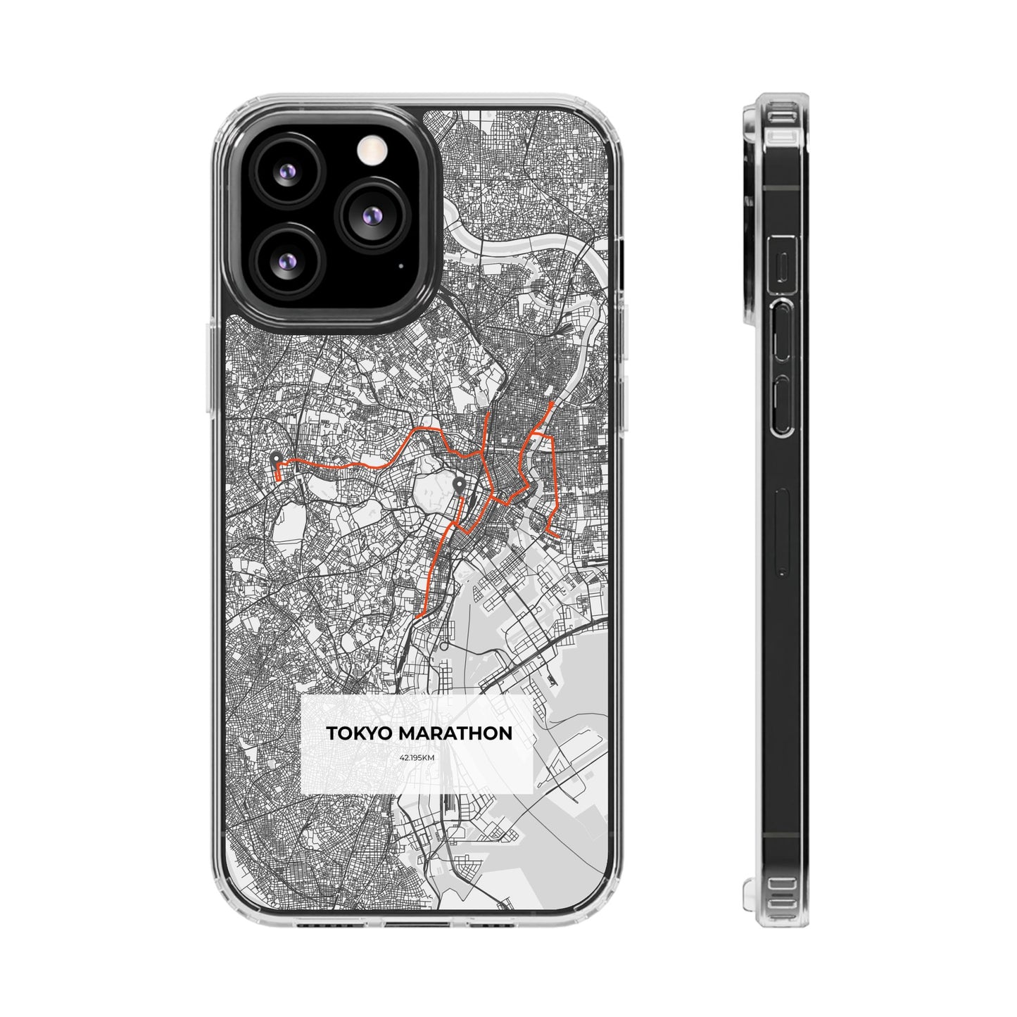 Tokyo Marathon Route Magnetic Clear Impact-Resistant Phone Case
