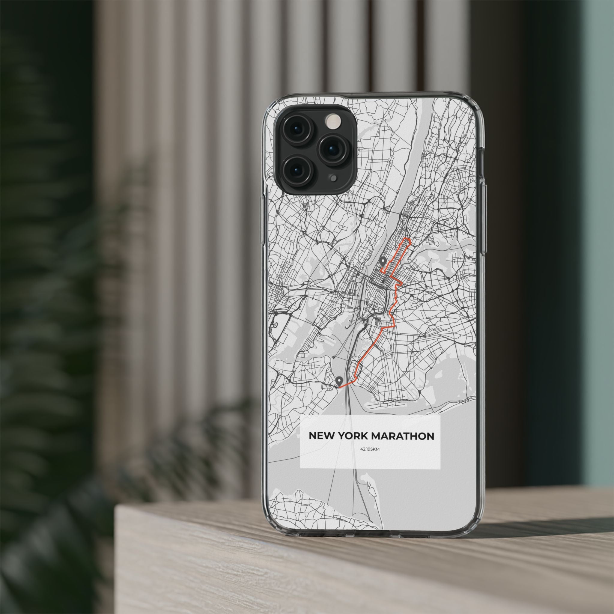 New York Marathon Route Clear Impact-Resistant Phone Case