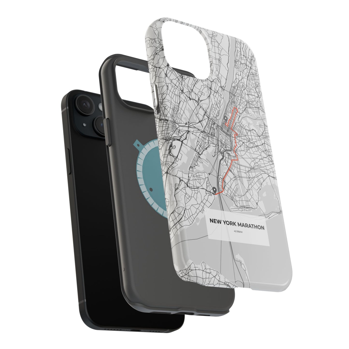 New York Marathon Route Magnetic Impact-Resistant Phone Case