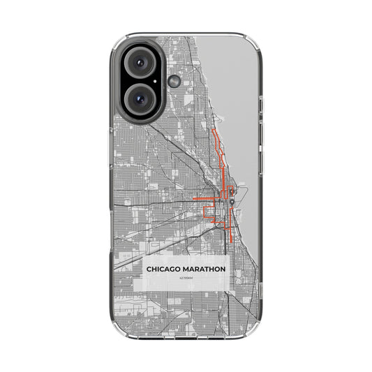 Chicago Marathon Route Magnetic Clear Impact-Resistant Phone Case