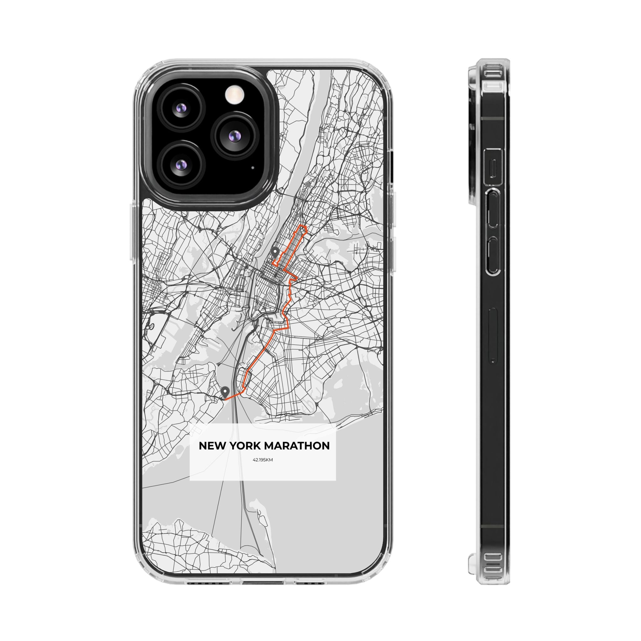 New York Marathon Route Magnetic Clear Impact-Resistant Phone Case