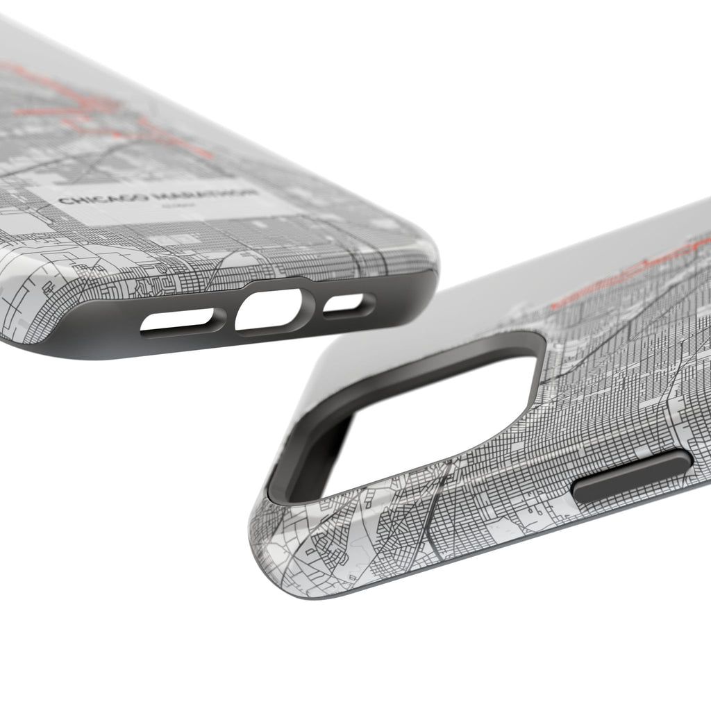 Chicago Marathon Route Magnetic Impact-Resistant Phone Case