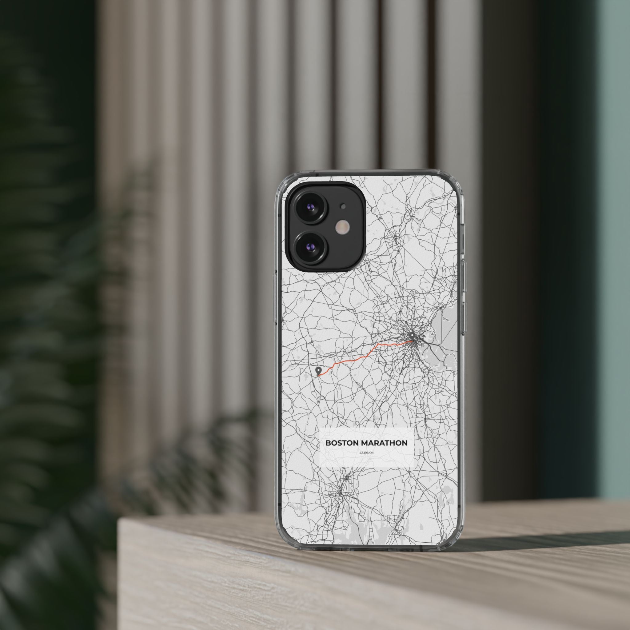 Boston Marathon Route Clear Impact-Resistant Phone Case
