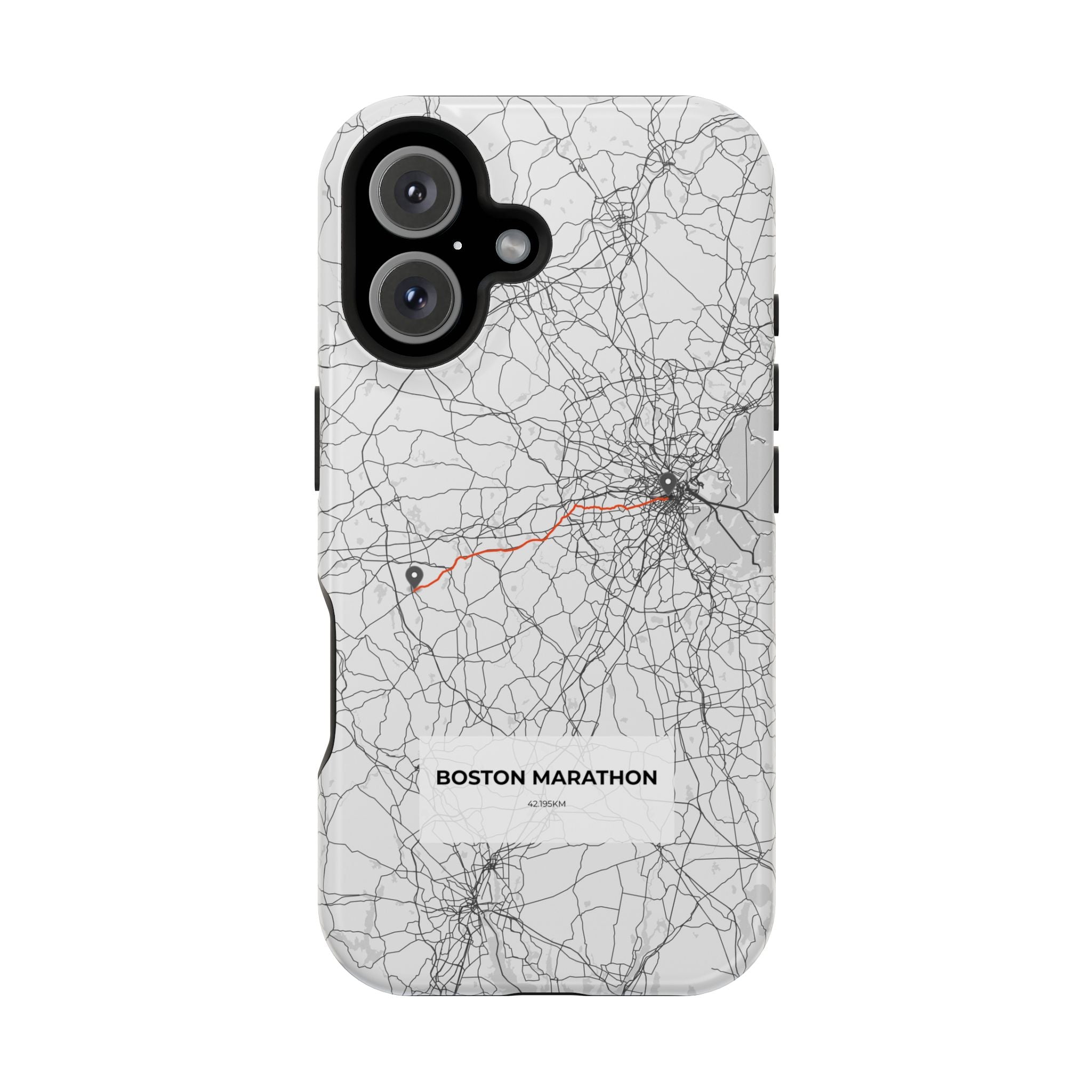 Boston Marathon Route Magnetic Impact-Resistant Phone Case