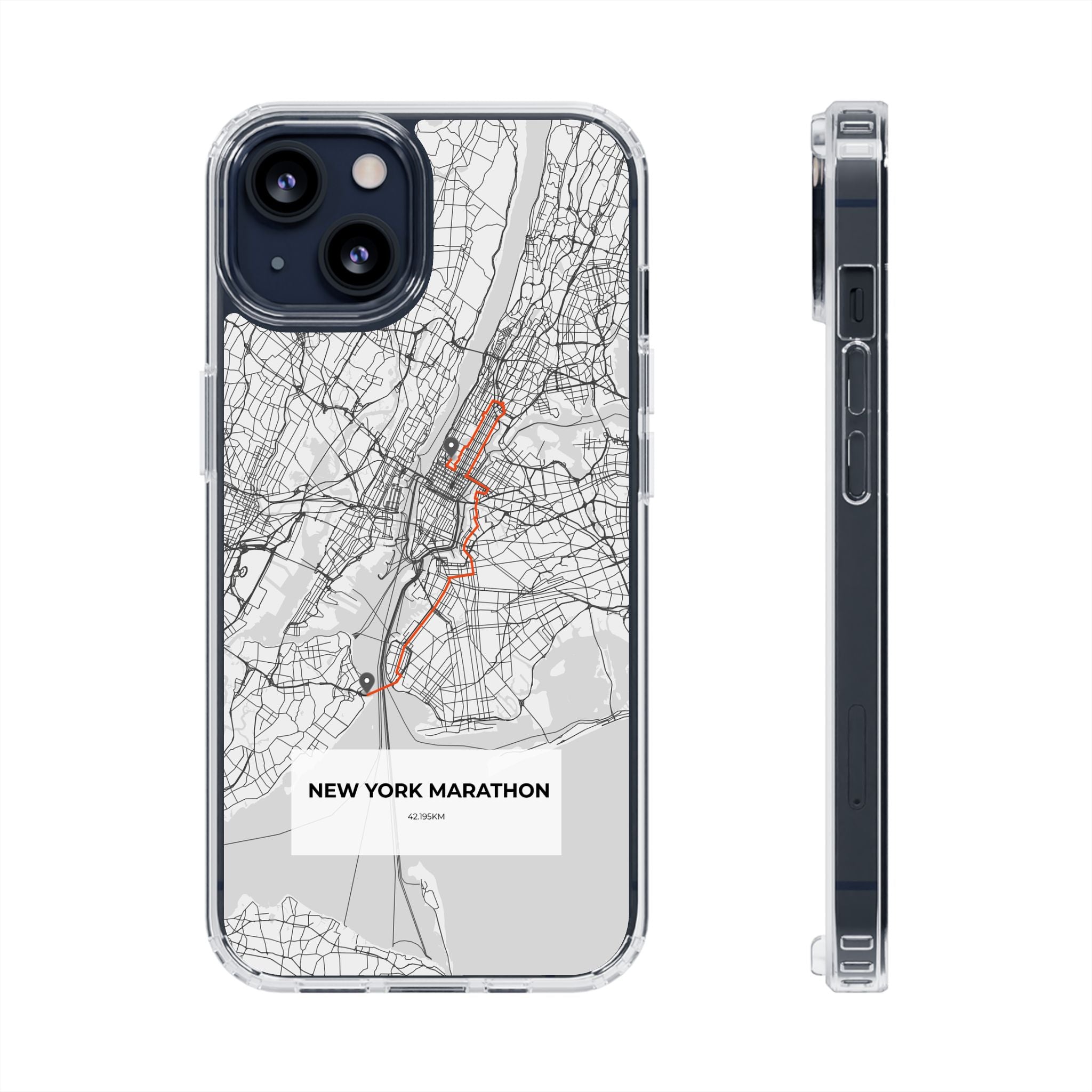 New York Marathon Route Clear Impact-Resistant Phone Case