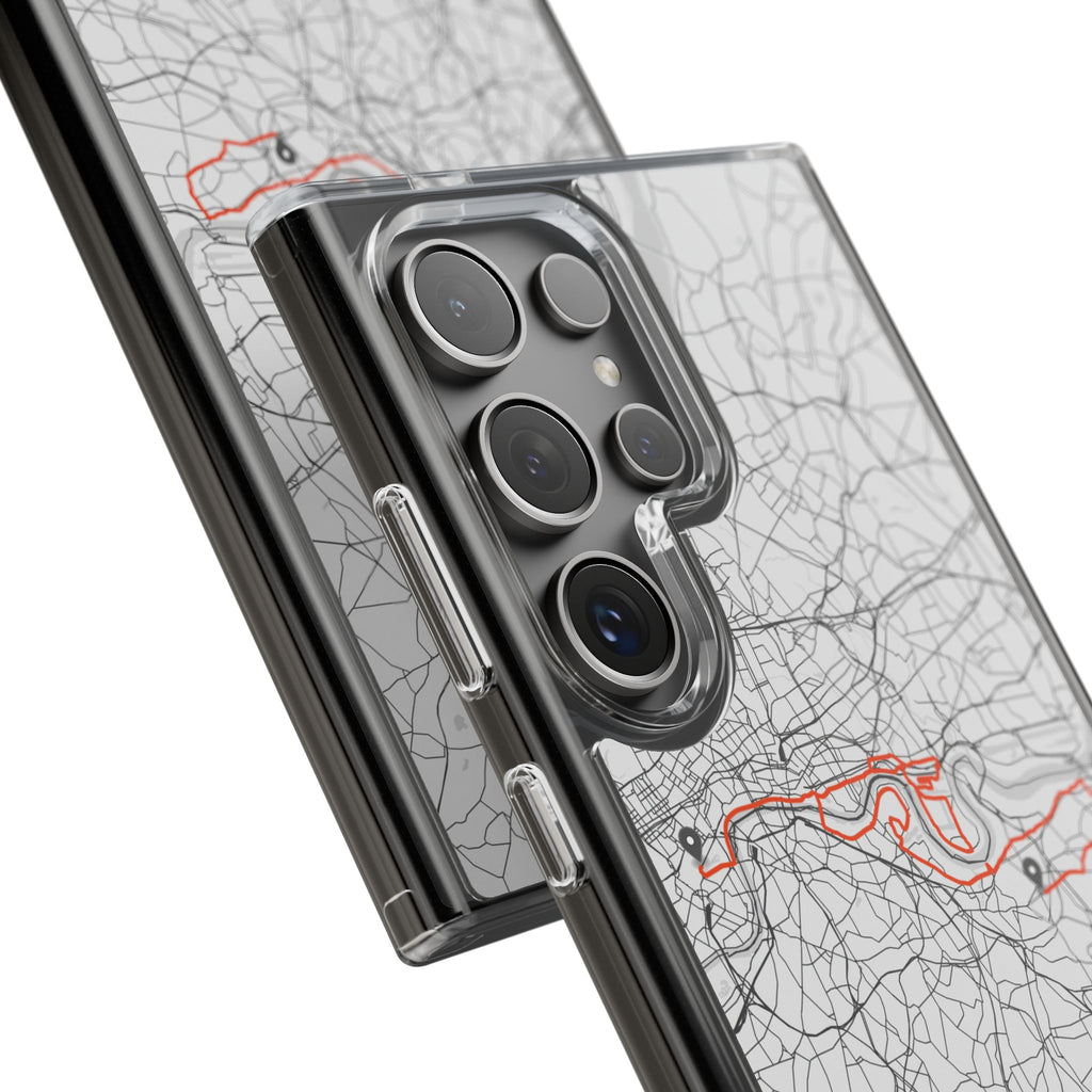 London Marathon Route Clear Impact-Resistant Phone Case