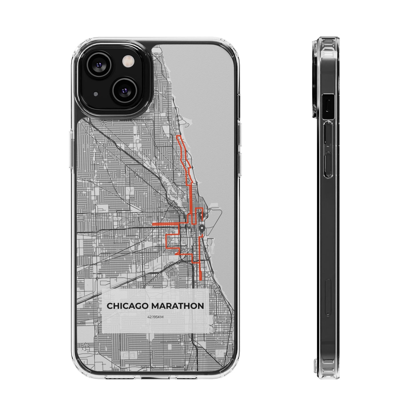 Chicago Marathon Route Clear Impact-Resistant Phone Case