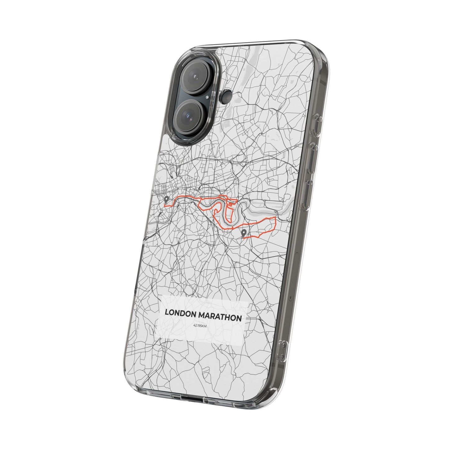 London Marathon Route Clear Impact-Resistant Phone Case