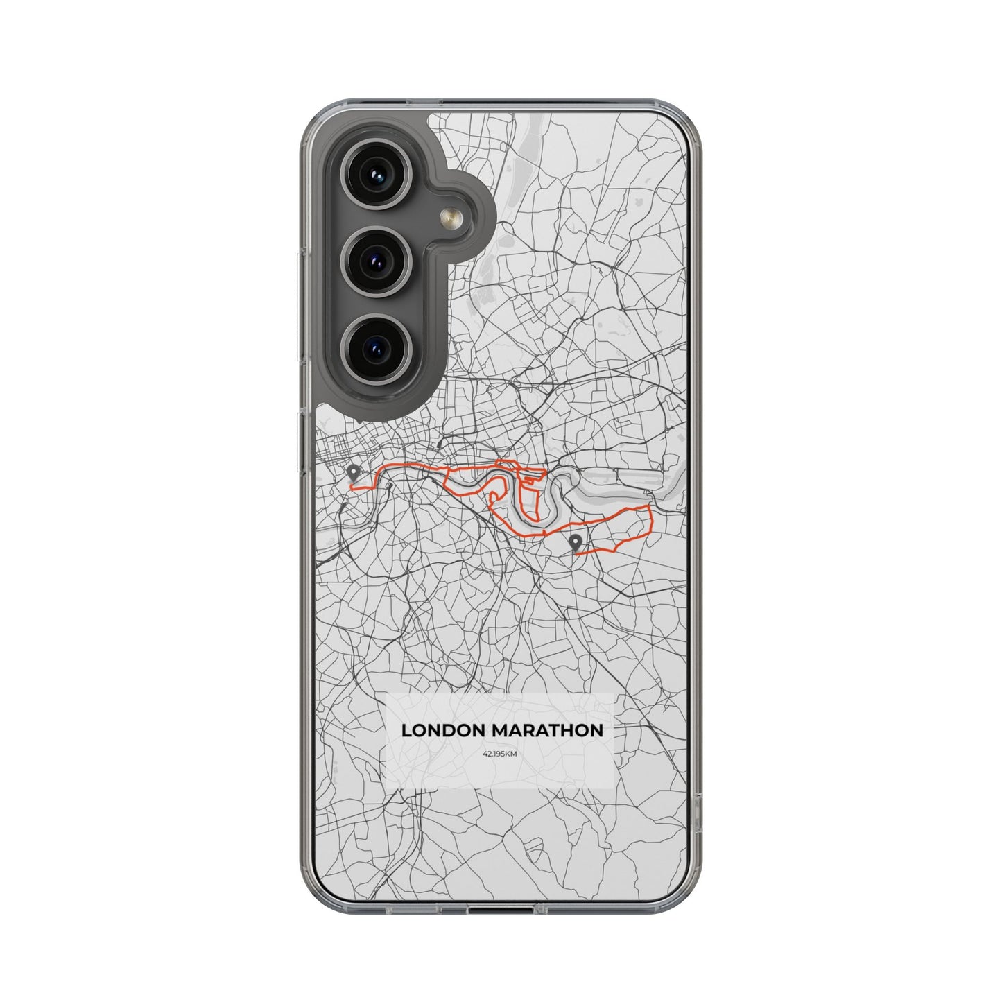 London Marathon Route Clear Impact-Resistant Phone Case