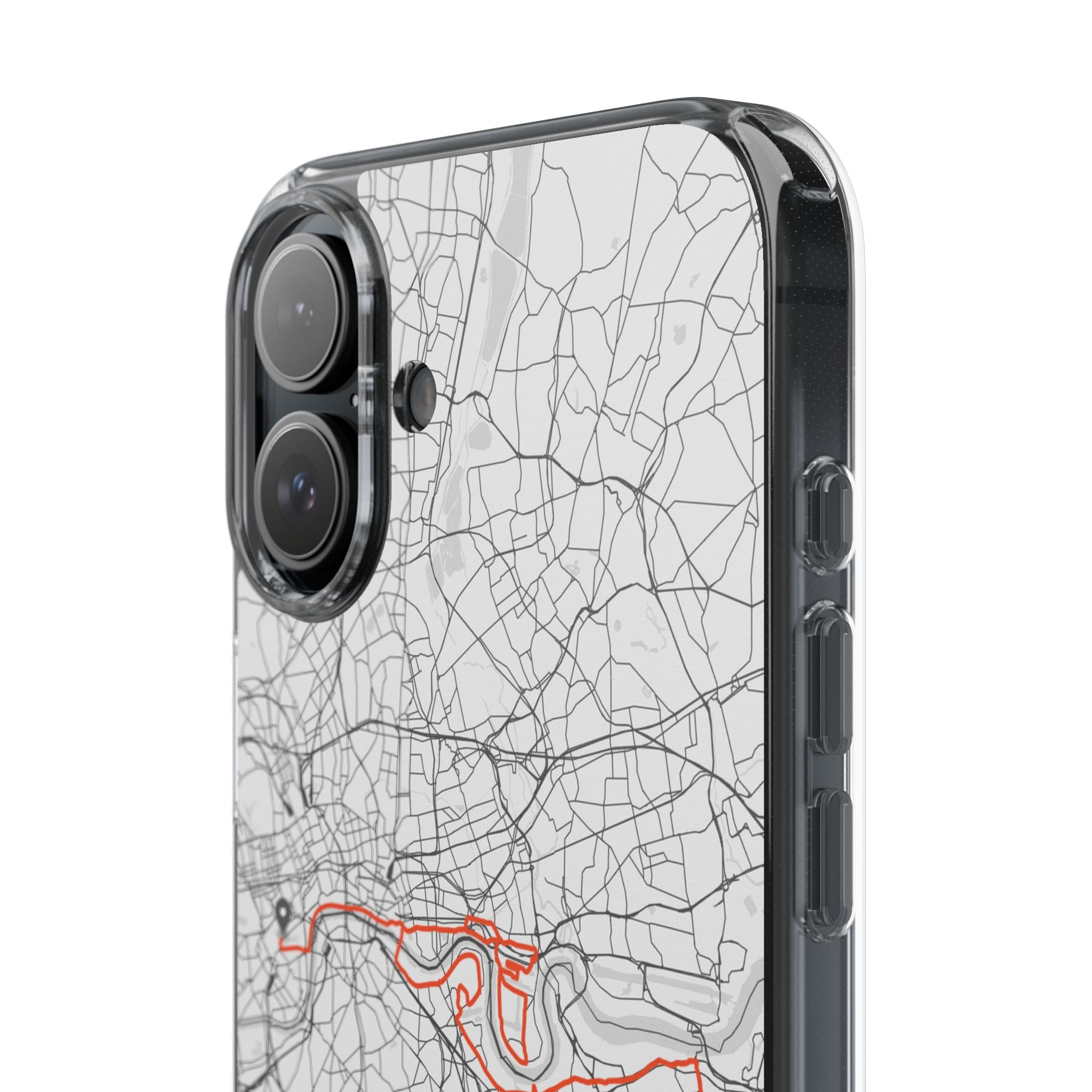 London Marathon Route Clear Impact-Resistant Phone Case