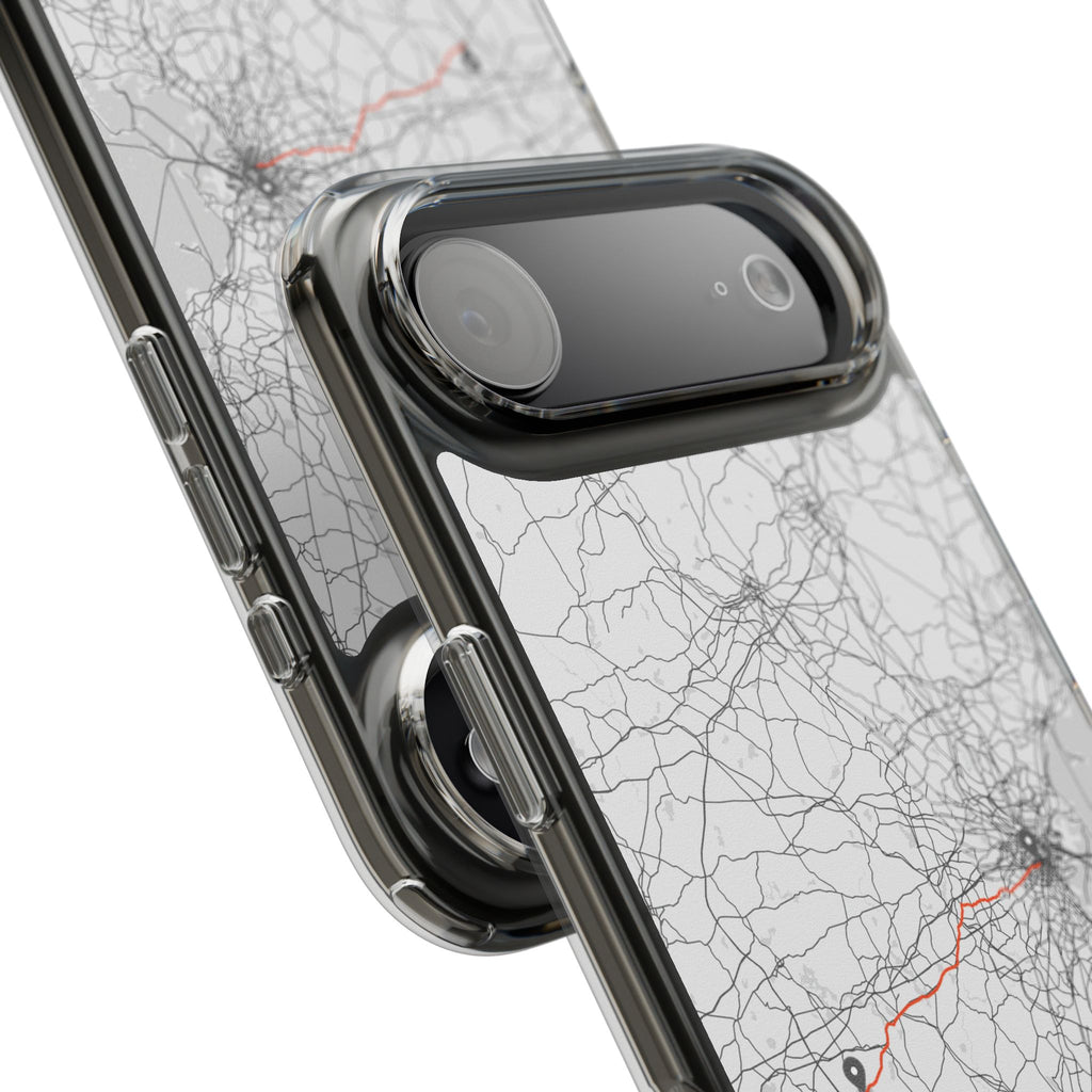 Boston Marathon Route Clear Impact-Resistant Phone Case