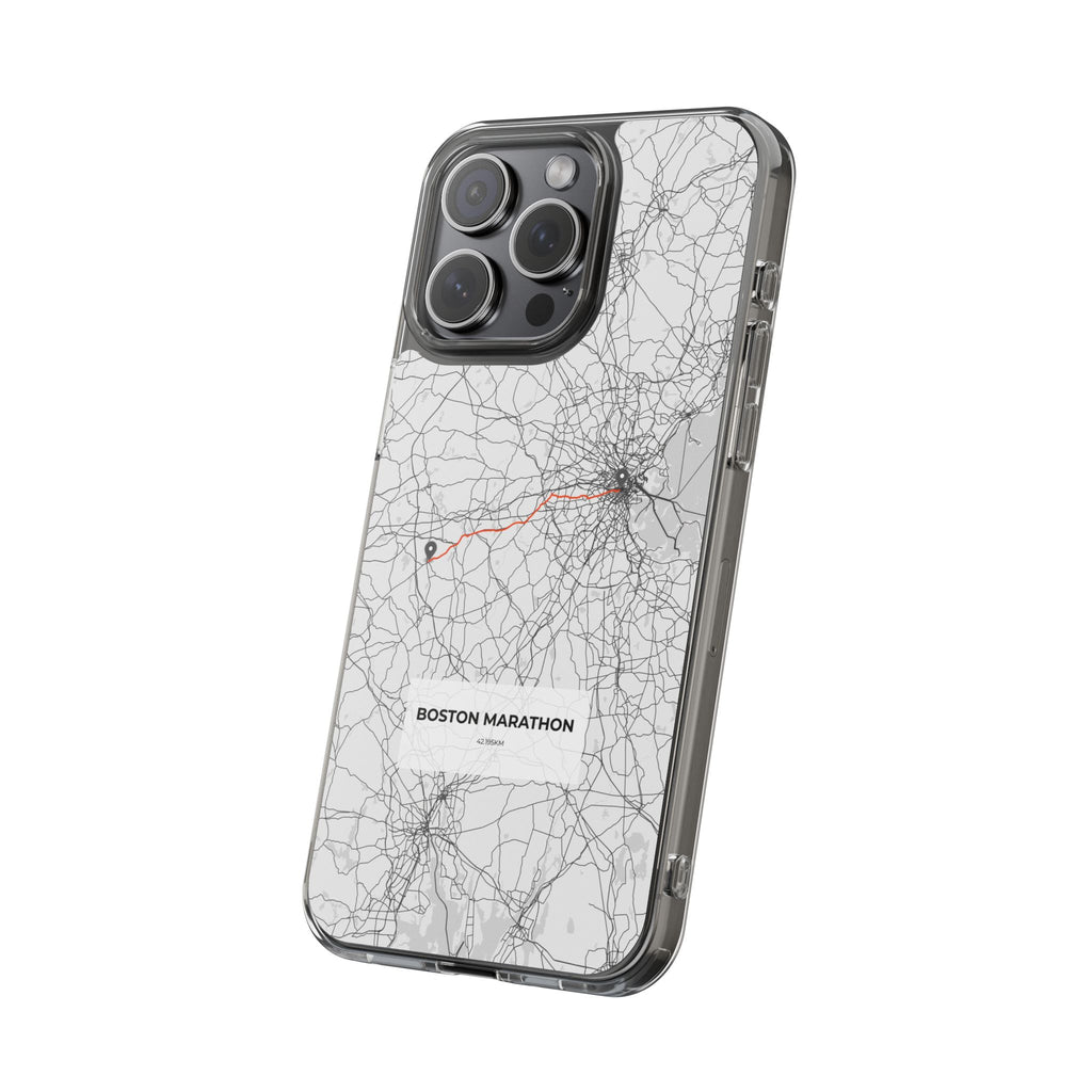 Boston Marathon Route Clear Impact-Resistant Phone Case