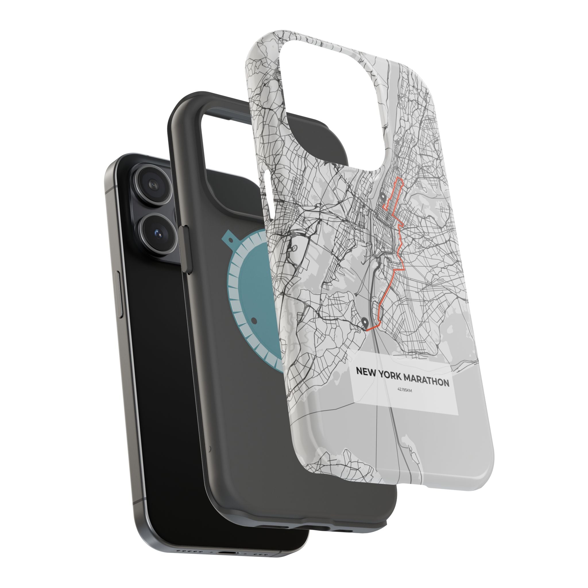 New York Marathon Route Magnetic Impact-Resistant Phone Case