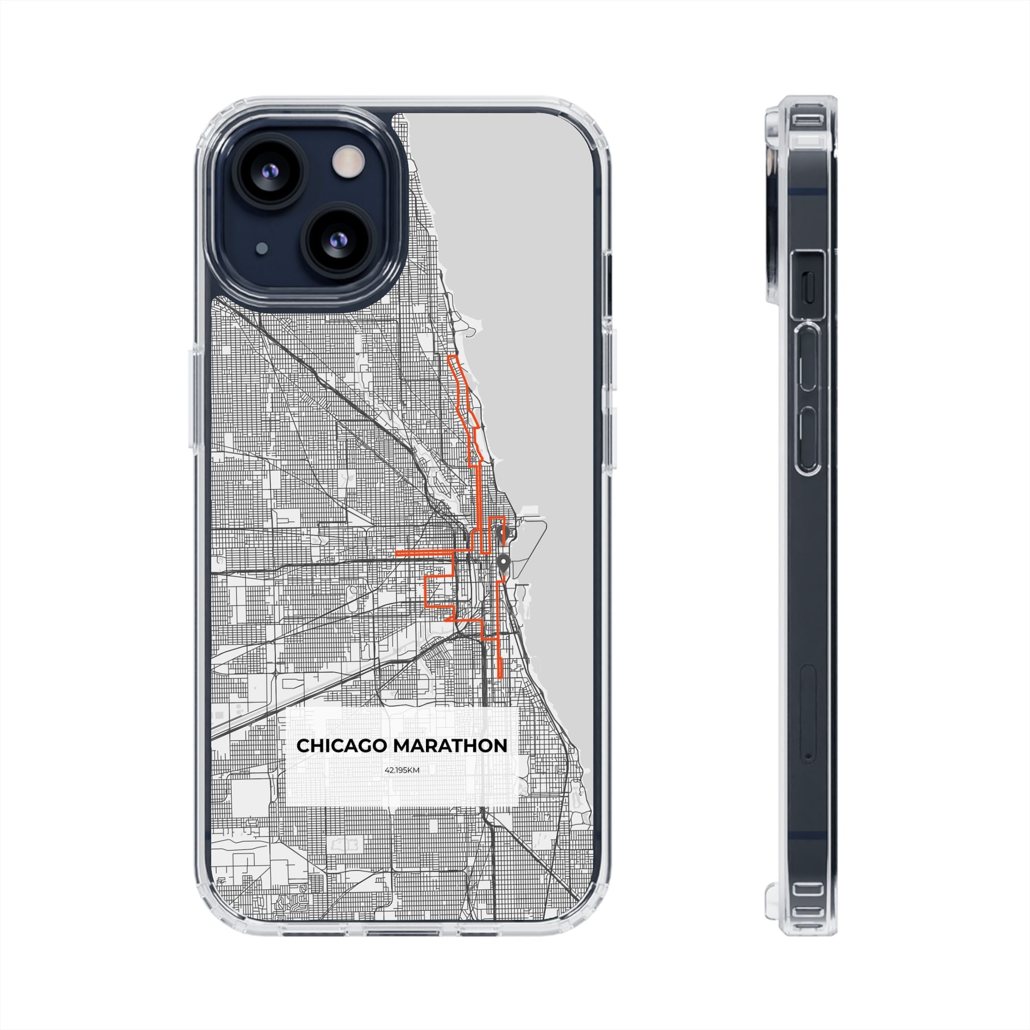 Chicago Marathon Route Clear Impact-Resistant Phone Case
