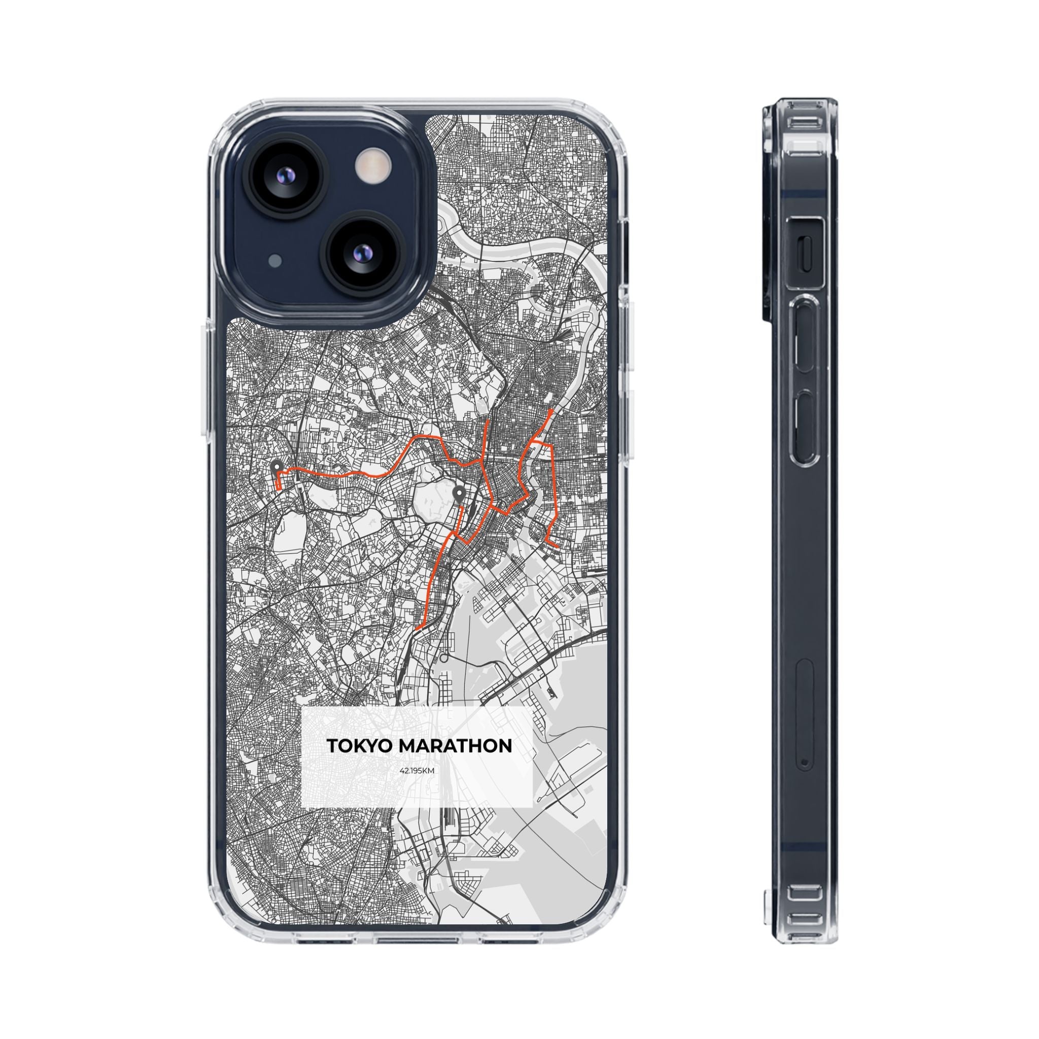 Tokyo Marathon Route Magnetic Clear Impact-Resistant Phone Case