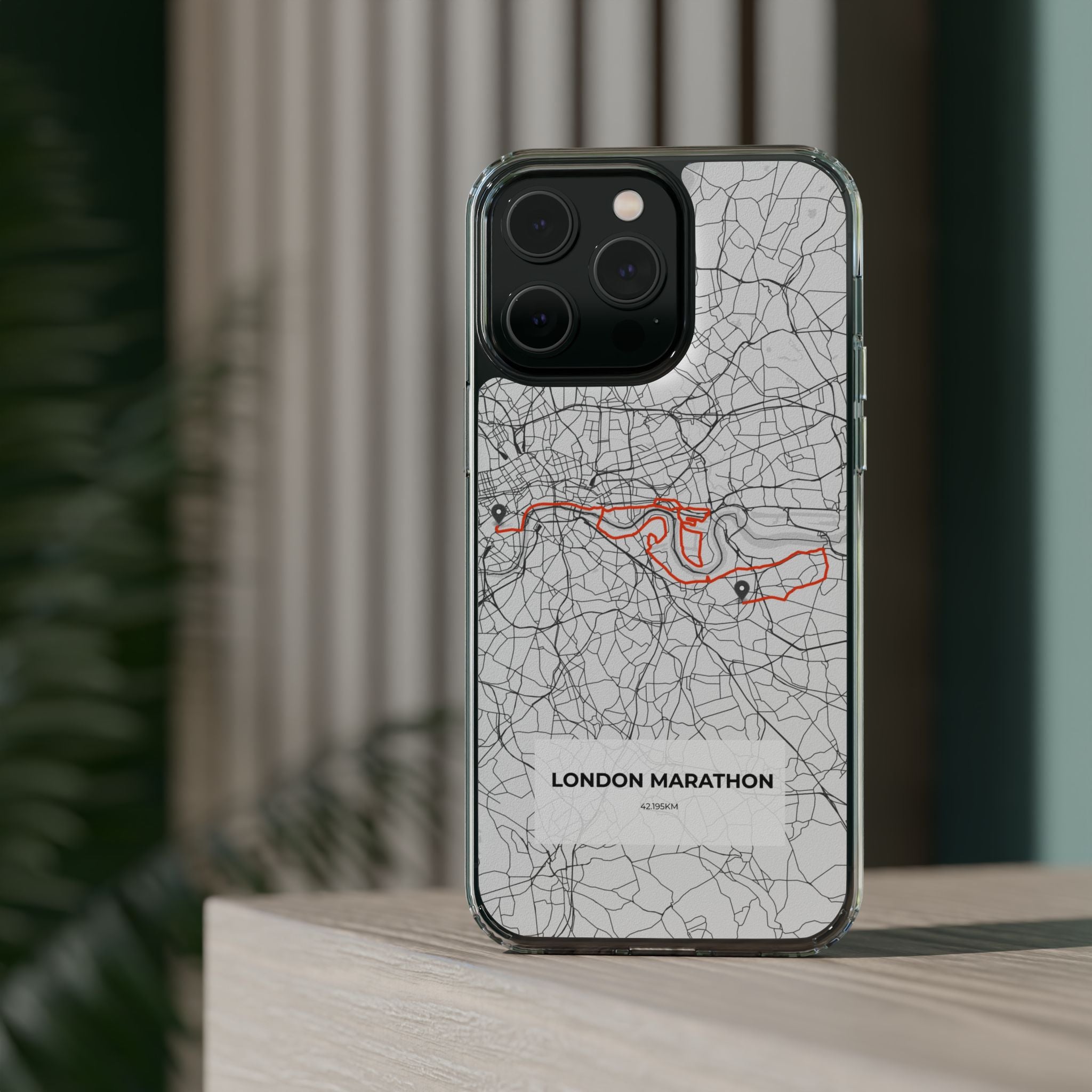 London Marathon Route Clear Impact-Resistant Phone Case